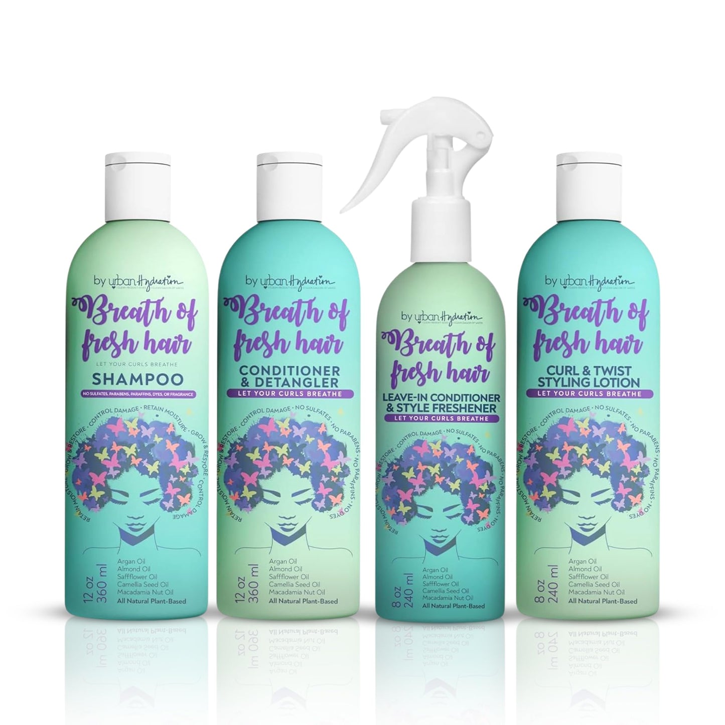 Urban Hydration Breath of Fresh 4 Piece Kit | Prevents Breakage, Tames Frizz, Softens Curly/Coily Hair