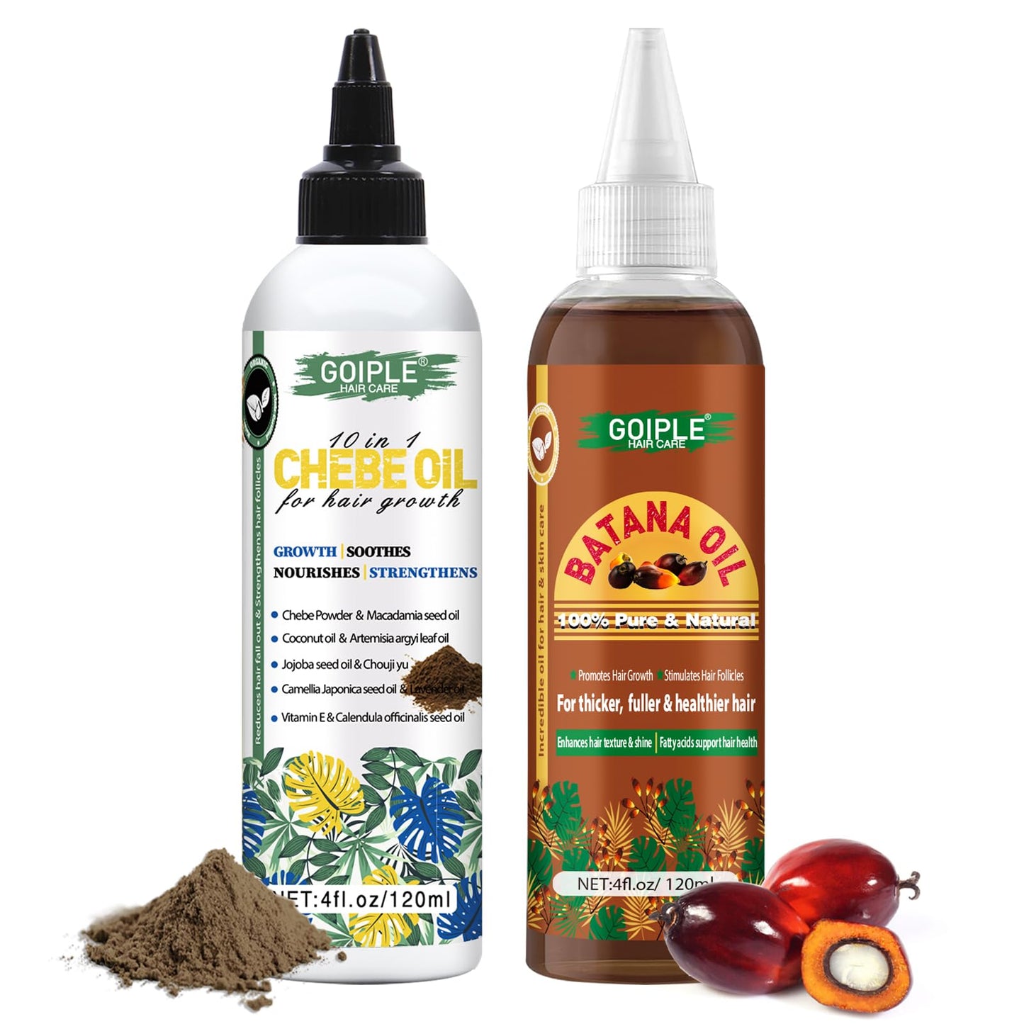 Batana Oil for Hair Growth Organic Batana Hair Oil for Healthy Hair, Damaged Hair Repair, Natural Chebe Hair Oil for Hair Growth Nourishing Chebe Oil Moisturizer for Scalp (2pcs)