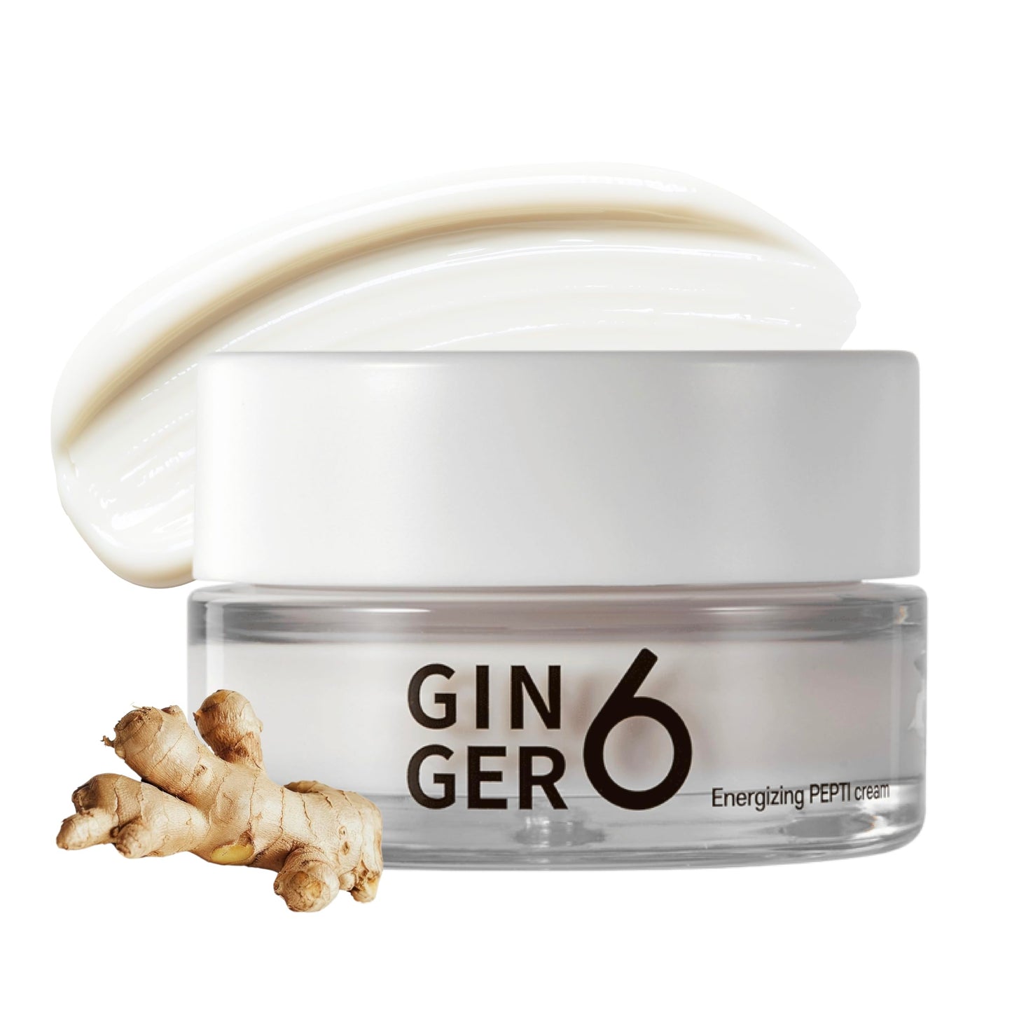 CELLMOA GINGER6 Ginger 6 Energizing PEPTI Cream for Face, 1.69fl. oz. Anti-Aging and Hydrating Collagen-Boosting Formula with 52% Ginger Water, Niacinamide, and Adenosine, Overnight Korean Skincare
