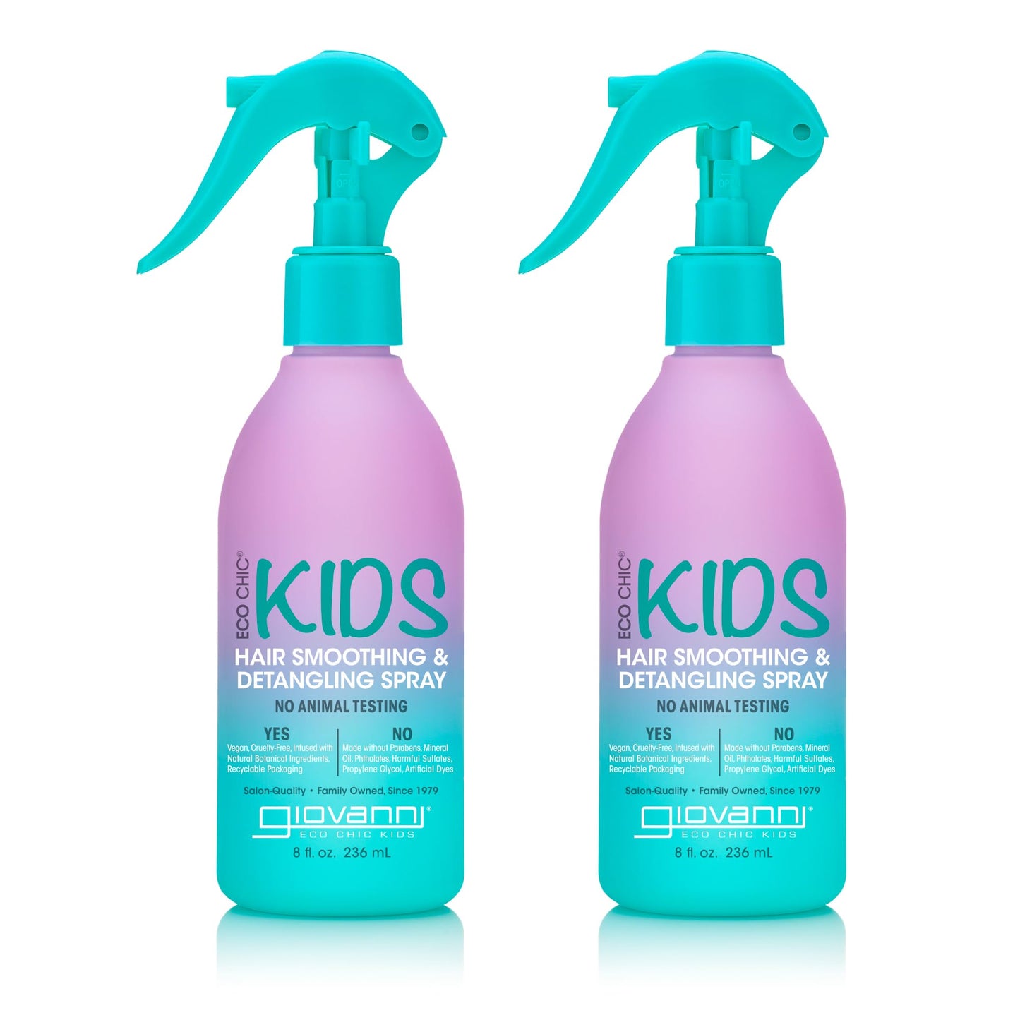 ECO Chic KIDs Hair Smoothing & Detangling Spray - Detangler Spray For Kids, Kids Detangler Spray, Hair Detangler Spray For Kids, Salon Quality, Natural Botanical Ingredients - 8 Fl Oz (Pack of 2)