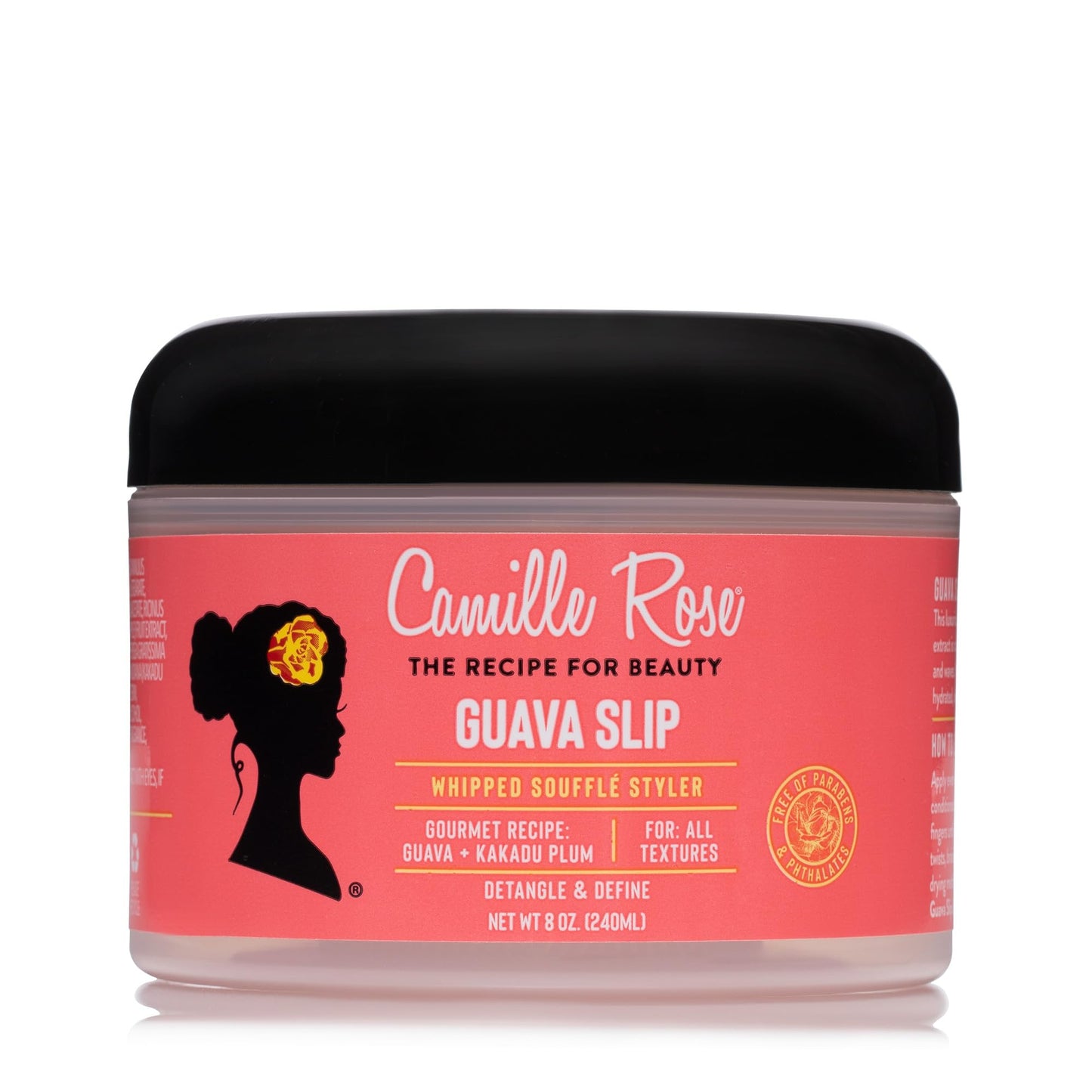 Camille Rose Guava Whipped Hair Styling Cream, with Kakadu Plum & Shea Butter to Detangle, Control Frizz & Define Strands, for All Hair Textures, 8 oz