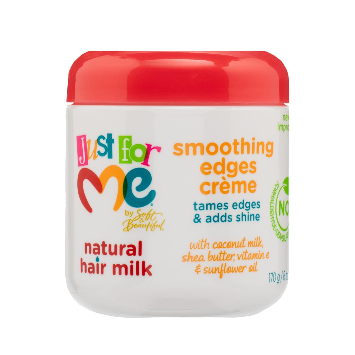 Just For Me Natural Hair Milk Smoothing Edges Creme, Tames Edges & Adds Shine, With Coconut Milk, Shea Butter, Vitamin E & Sunflower Oil, 6 Ounce