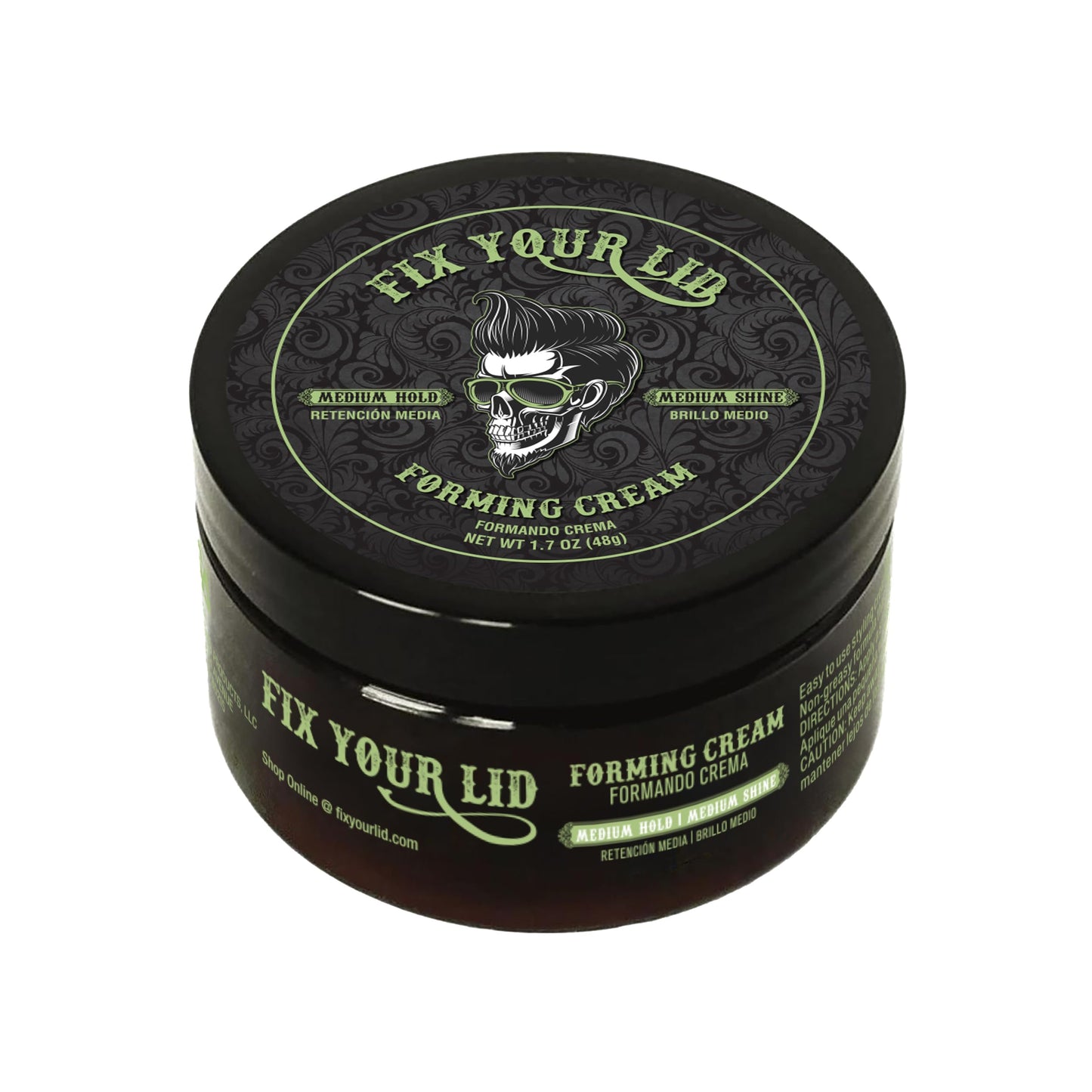 Fix Your Lid Forming Cream 3.75 oz Medium Hold Hair Cream For Men - Mens Hair Gel Medium Shine - All Day Hold Styling Cream For All Hairstyles - Easy To Wash Out