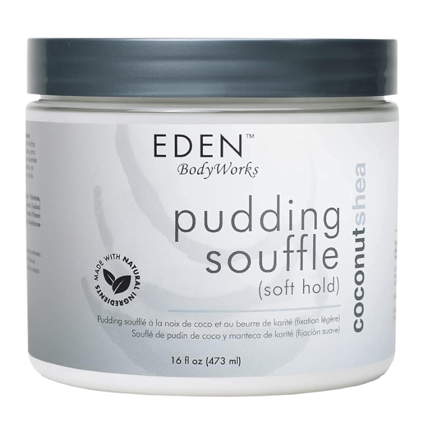 EDEN BodyWorks Coconut Shea Pudding SoufflŽ | Curl Cream for Curly Hair Products | Curl Defining Cream for Wavy Hair Products | Styling Cream for Soft Curls Hair Products | 16 oz