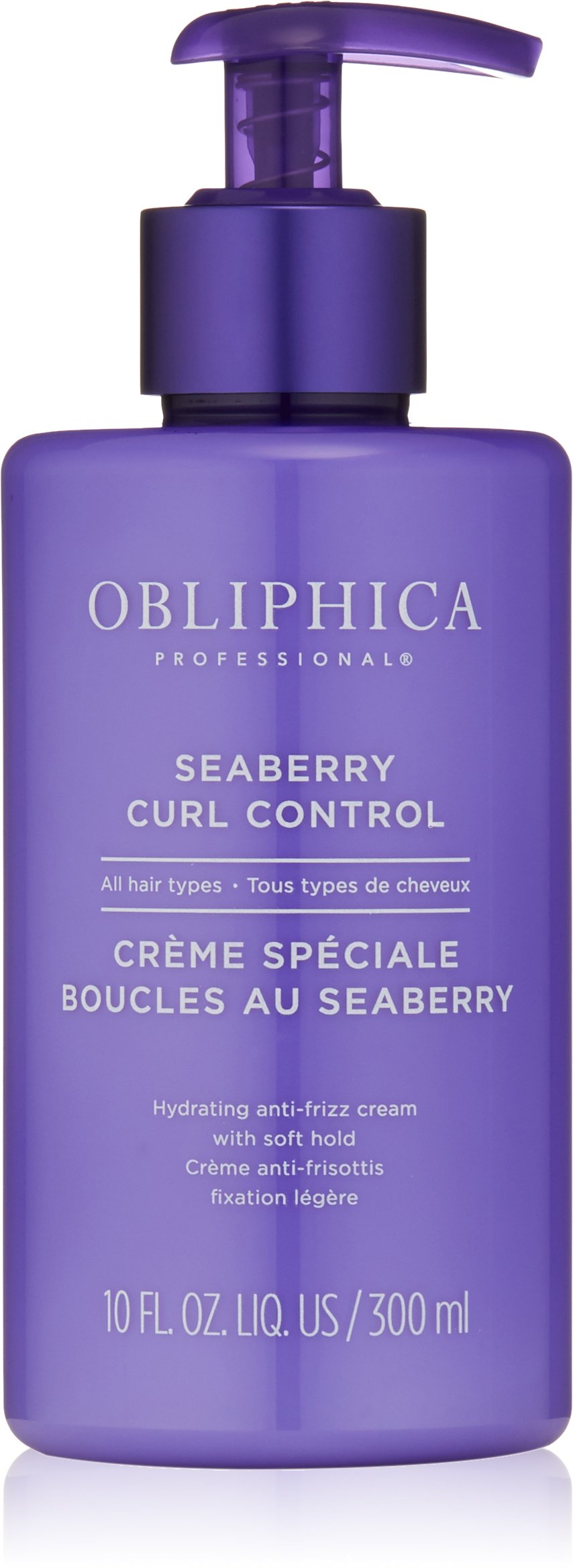 Obliphica Seaberry Curl Control Cream - Anti-Frizz, Curl-Defining and Enhancing Hydrating Styler for Women, Men, Wavy and Coarse Hair - 10 Fl Oz