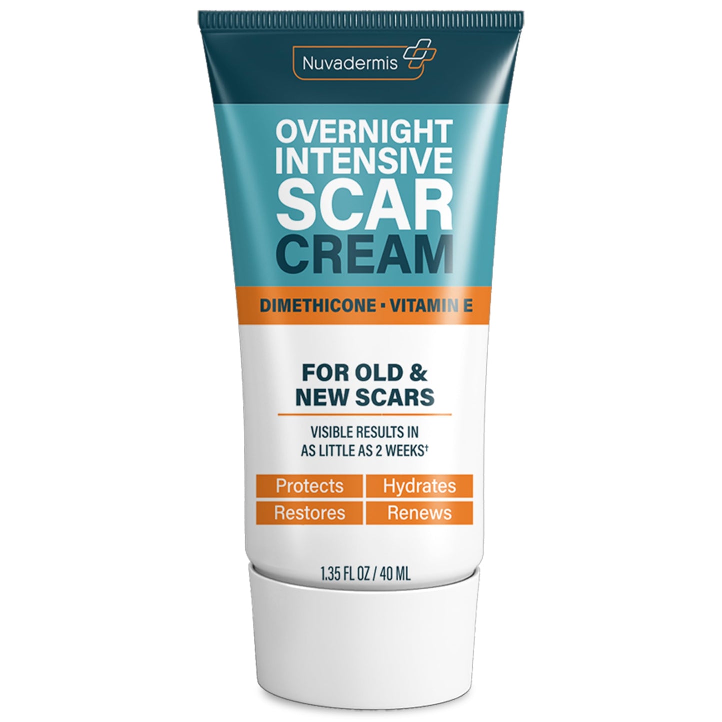 NUVADERMIS Overnight Intensive Scar Cream Reduces Appearance of Scars & Blemishes, Hydrates & Nourishes Skin, Night Repair Formula for Face & Body 1.35 Fl Oz