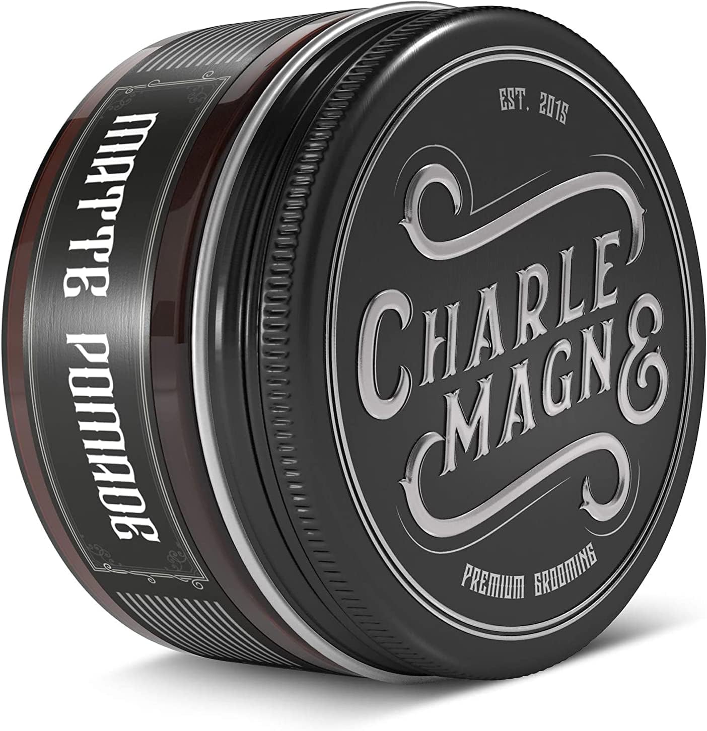Charlemagne Matte Hair Pomade for Men Medium Hold, 100 ml, Leather Scent Water-Based Matte Pomade Styling Hair Cream for Men Developed by Barbers, Made in Germany