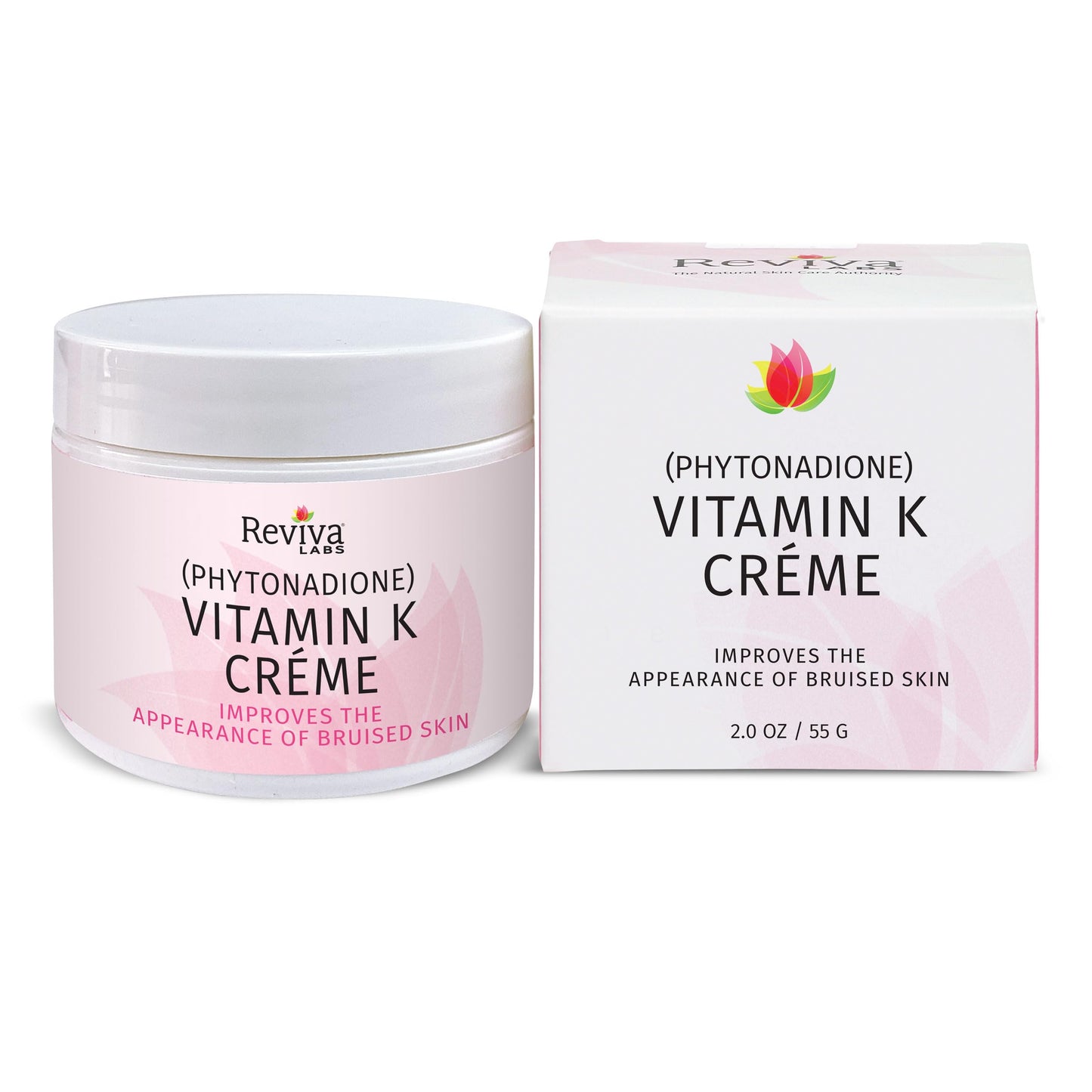 Reviva Labs Vitamin K Cr�me for Bruising, Under-Eye Dark Circles, and Wrinkles with Soybean Oil and Natural Fruit Extracts - 2 Oz, for Skin and Face