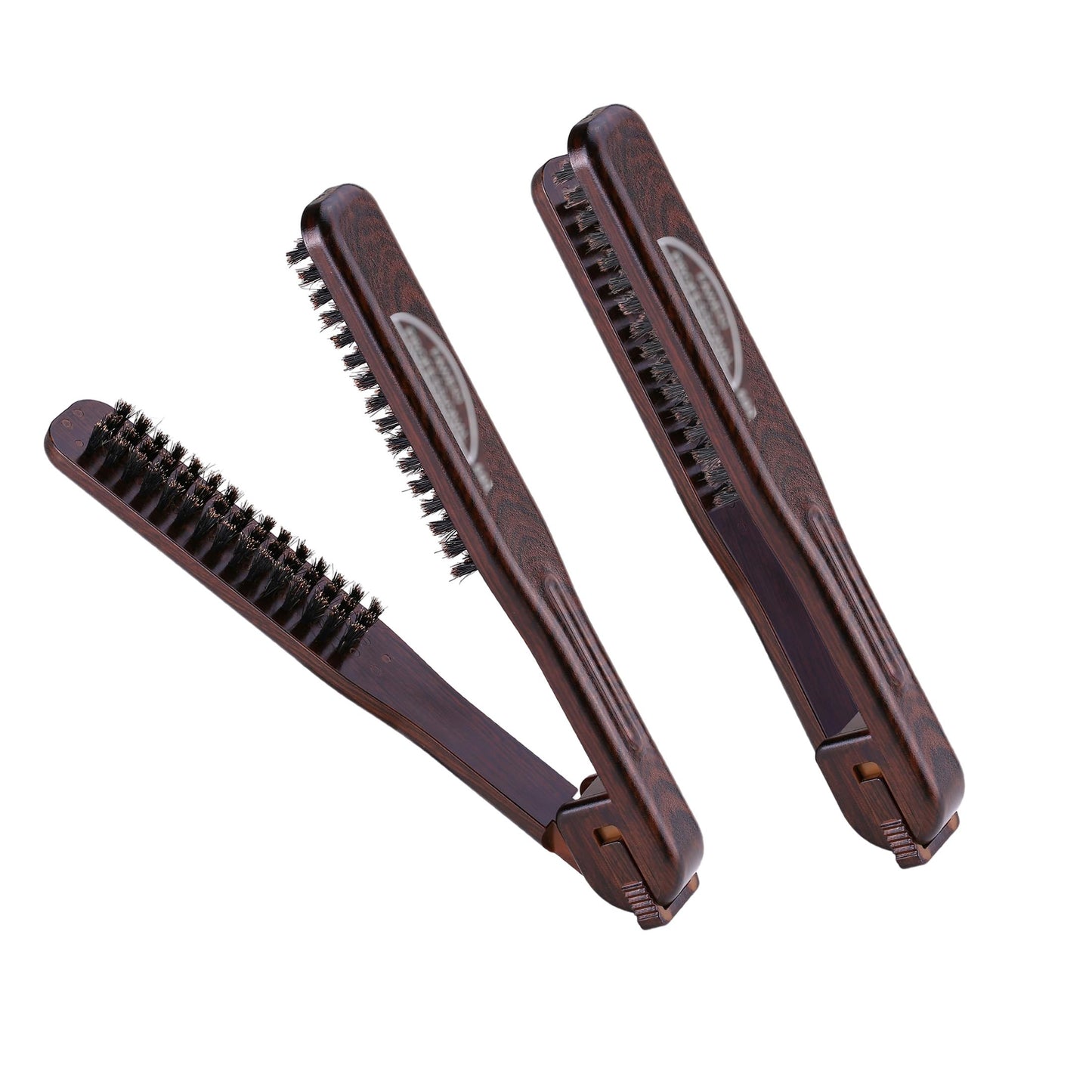 PERFEHAIR Double Sided Straightening Brush - Natural Boar Bristle Clamp for Smooth, Frizz-Free Styling, No Hair Pulling, Long-Lasting Design