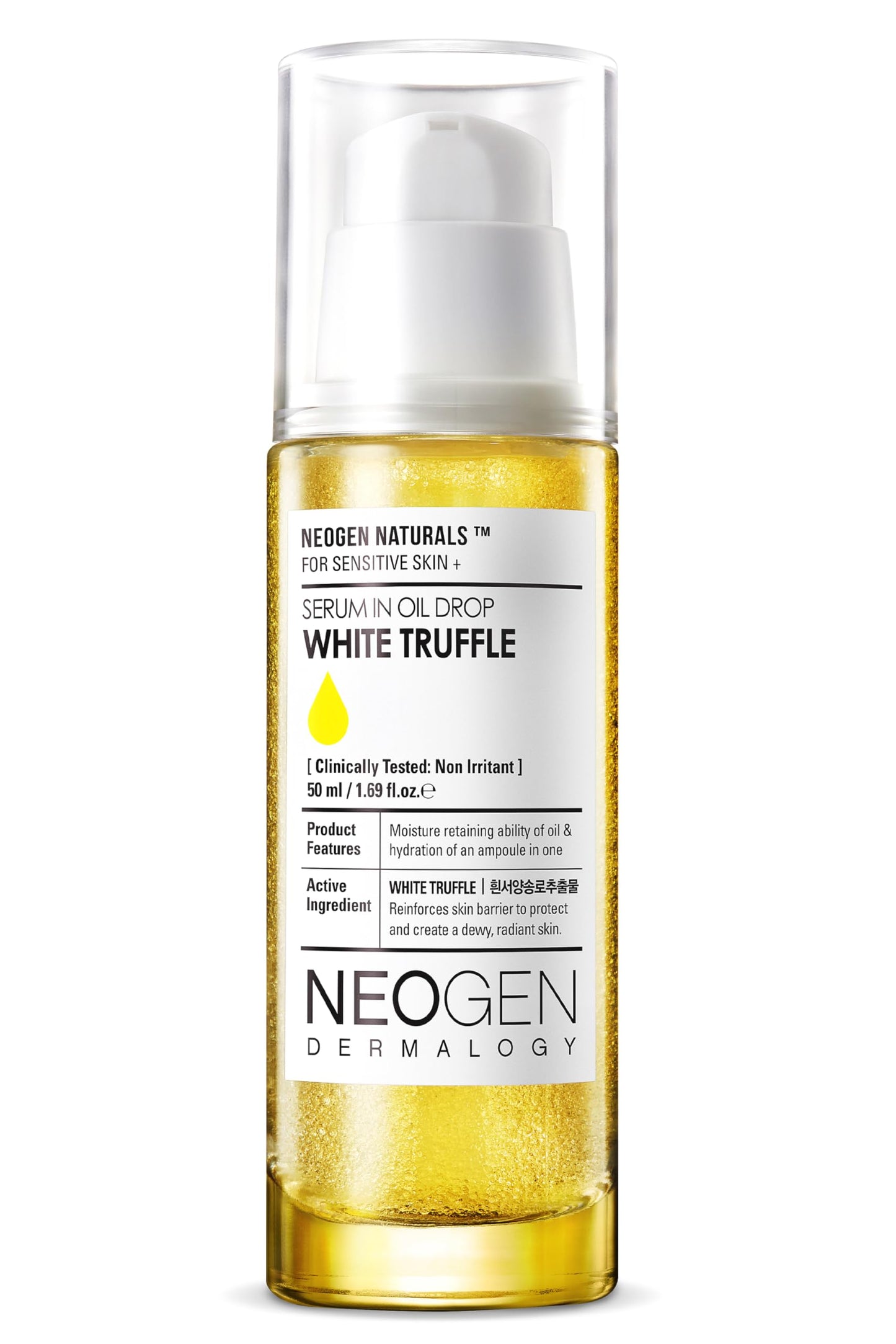 NEOGEN DERMAlogy White Truffle Serum in Oil Drop w/ 3 Hyaluronic Acid & Niacinamide | Hydrating Face Oil Korean Glass Skin Serum 1.69 fl oz