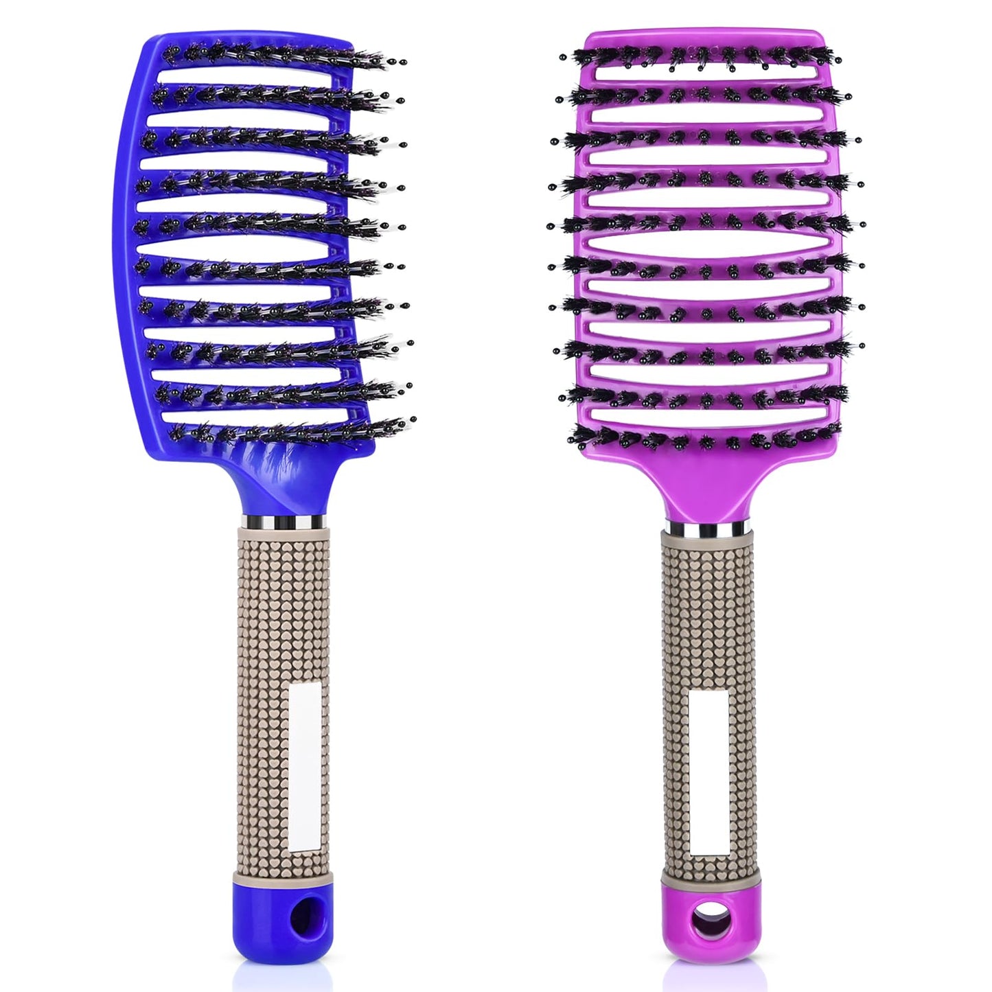 Wet Hair Detangling Brush for Blow Drying.Hair Detangler Brush for Women and Kids .Boar Bristle Hair Brushes 2 PACK(BLUE+PURPLE)