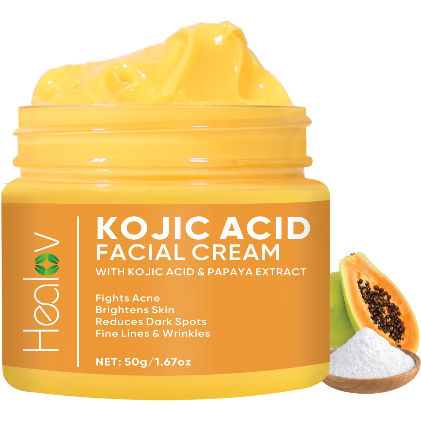 Kojic Acid Cream Skin Brightening Cream for Age Spots, Hyperpigmentation, Intimate Areas Dark Spot Remover, Reduces Acne, Scars, and Evens Tone Kojic Acid Lotion for Brighter, Glowing Look