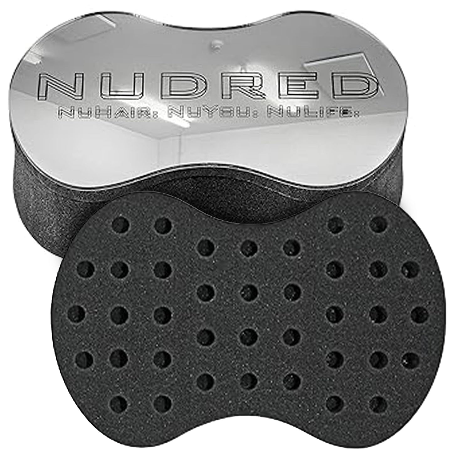 Hair Brush for Black Men and Women, Twisting Sponge for Curling Afro Style Dreads, Coils & Twists, Barber Curling Care Tool (Silver, Small Holes)