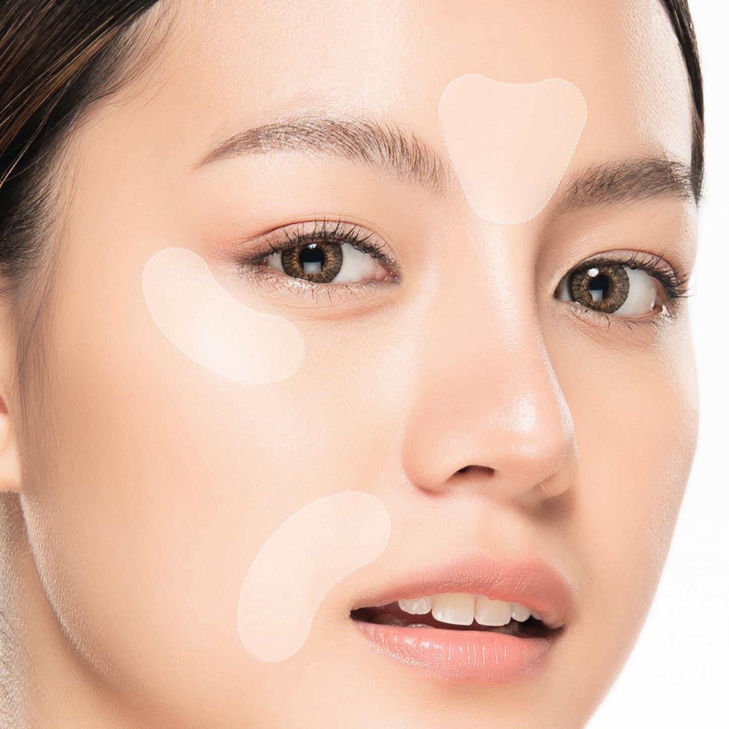 Anti-Wrinkle Patch with Hydrolyzed Collagen, Forehead & Eye & Smile Line Wrinkle Patches, Anti-Wrinkle Tape, K-Beauty Overnight Under Eye Patches, Korean Skincare, 5ea (10patches X 5)
