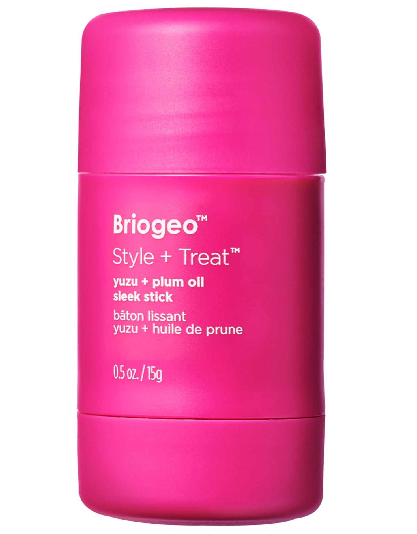 Briogeo Style + Treat Yuzu + Plum Oil Sleek Stick, Vegan Wax Hair Stick, Non-Greasy, Travel-Friendly, Tames Flyaways, Styling Stick for All Hair Types, Vegan, Cruelty-Free, 0.5 oz