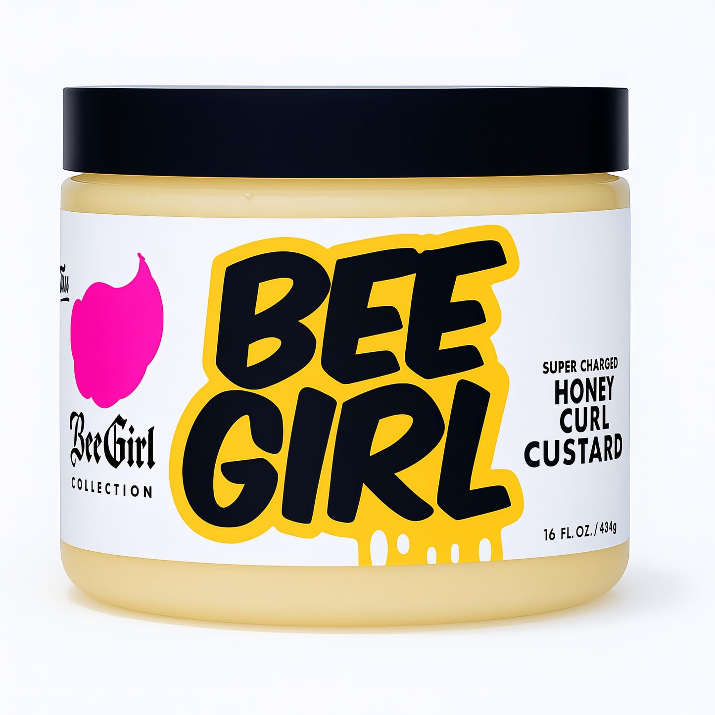 New Bee Girl Honey Curl Custard Cream for Curly Hair 16 oz Moisturizing Curl Cream with Honey, Aloe & Vitamins No Crunch, No Flakes For Women with Dry or Frizzy Hair