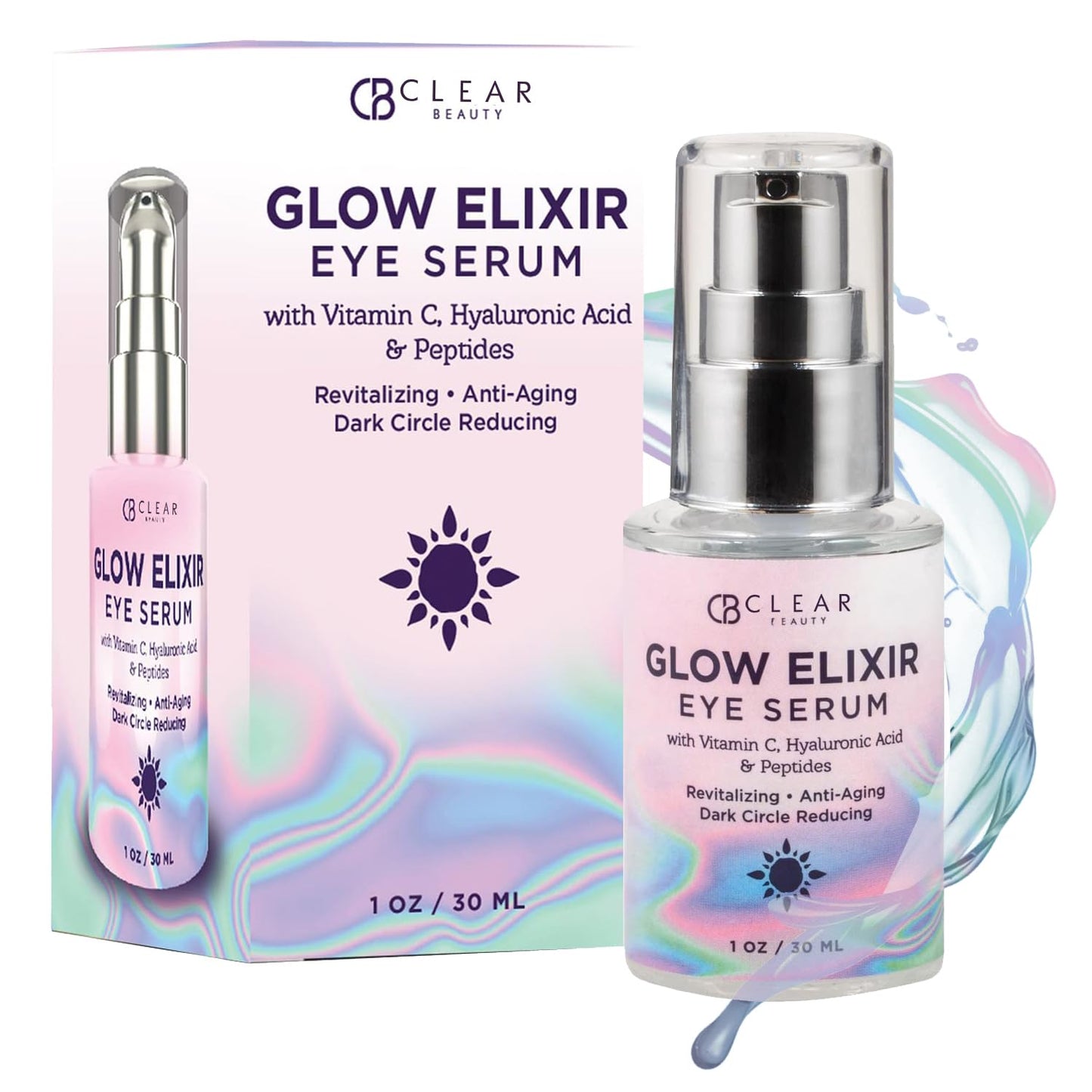 Vitamin C & Hyaluronic Acid Under Eye Serum - Dermatologist Tested, Reduces Eye Bags, Puffiness, Dark Circles & Wrinkles, Clean Beauty, Cruelty-Free Korean Skin Care - All Skin Types