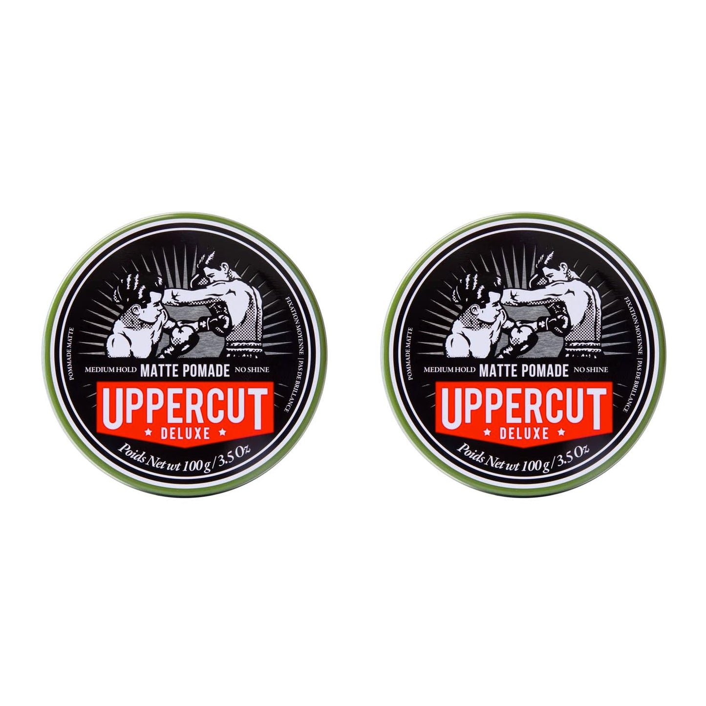 Uppercut Deluxe Matte Pomade Hair Styling Product For Men With A Medium Hold, No Shine Water Based Matte Hair Styling Product Easy Wash Out, No Residue 2 x 100g