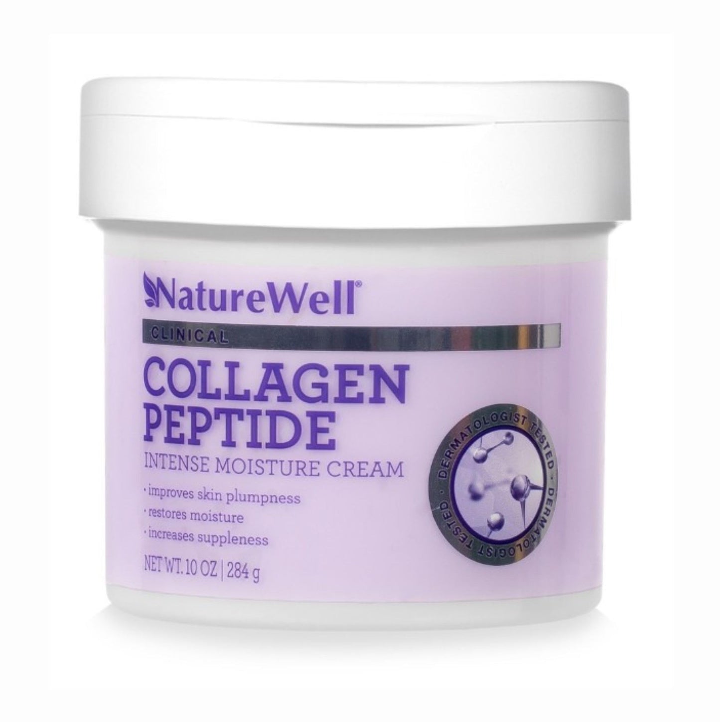 NATURE WELL Clinical Collagen Peptide Intense Moisture Cream for Face, Neck, & Body, Anti-Aging, Hydrates, Plumps, Restores Moisture, & Increases Suppleness, 10 Oz (Packaging May Vary)