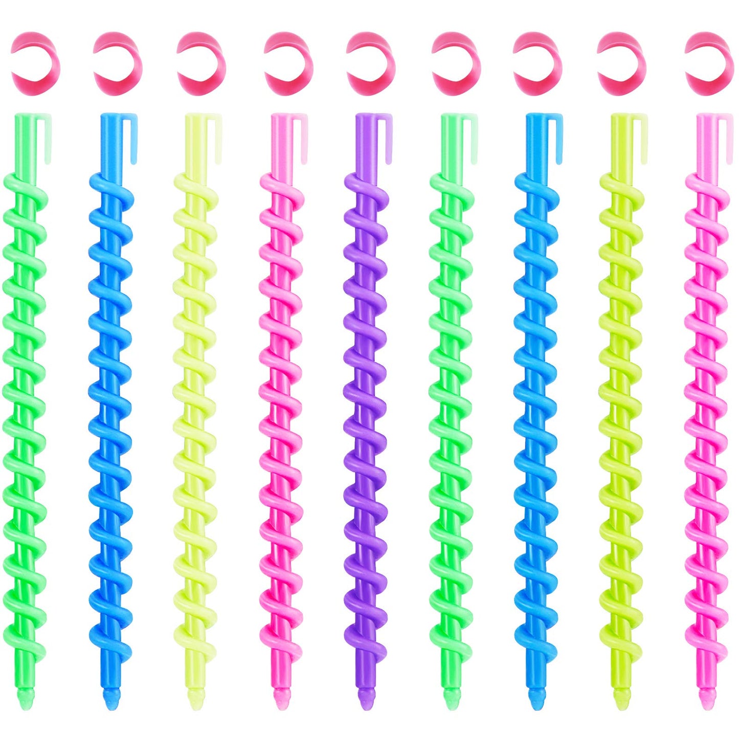 WILLBOND 40 Pieces Hair Perm Rod Spiral Plastic Long Barber Hairdressing Styling Curling Perm Rod Hair Rollers Salon Tools for Women(6.10 x 0.24 Inch)