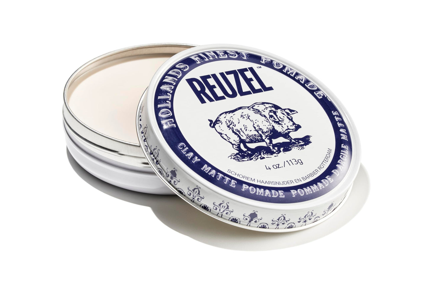 REUZEL Clay Matte Pomade, Medium All Day Hold, Water Soluble Styling, No Shine and Flake Free, Easy To Wash Out, For All Hairstyles