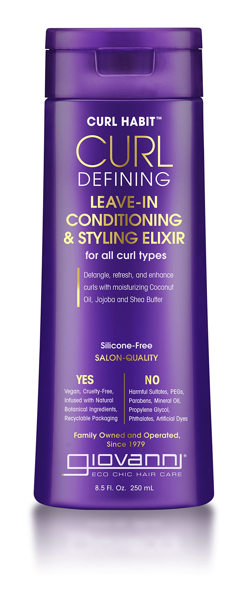 GIOVANNI Curl Habit Curl Defining Leave-In Conditioning & Styling Elixir - For All Curl Types, Vegan, Cruelty Free - 8.5 oz (Pack of 1)