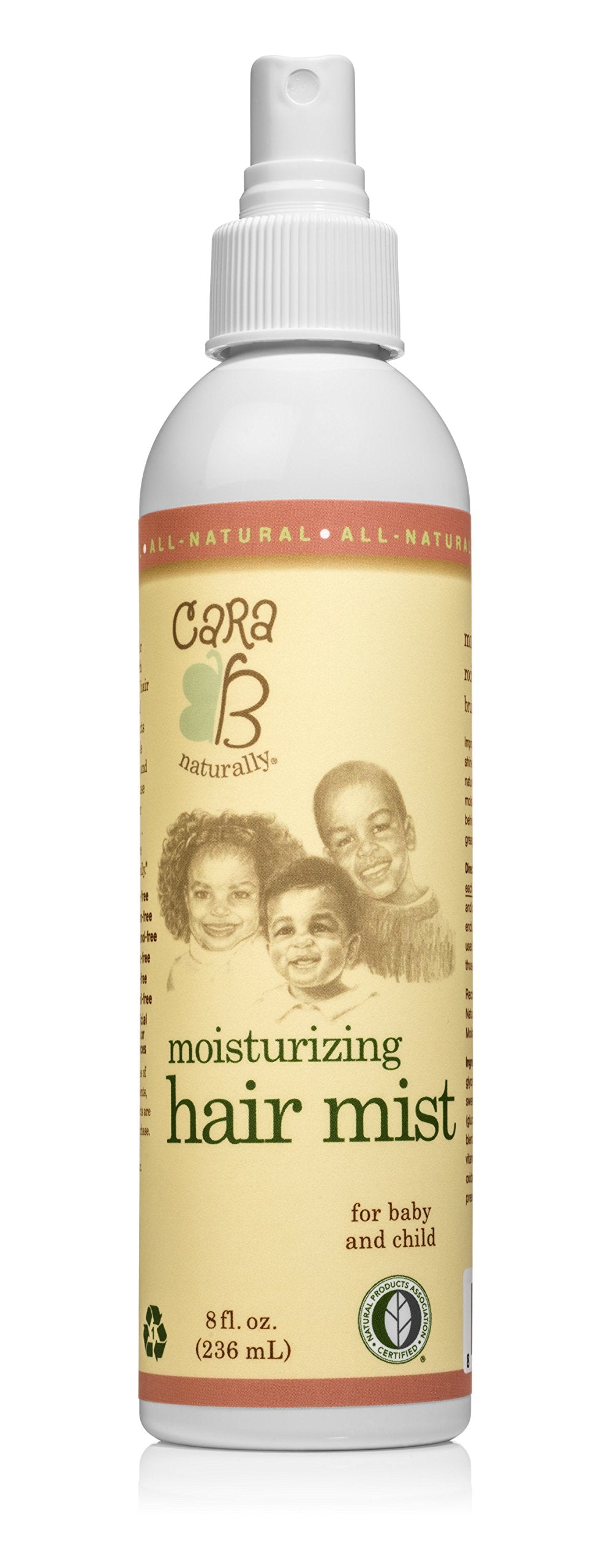 Moisturizing Hair Mist For Kids and Babies Textured, Curly Hair Natural Hair Detangler Misting Spray Great On Sensitive Skin, Eczema-Friendly 8 Ounces
