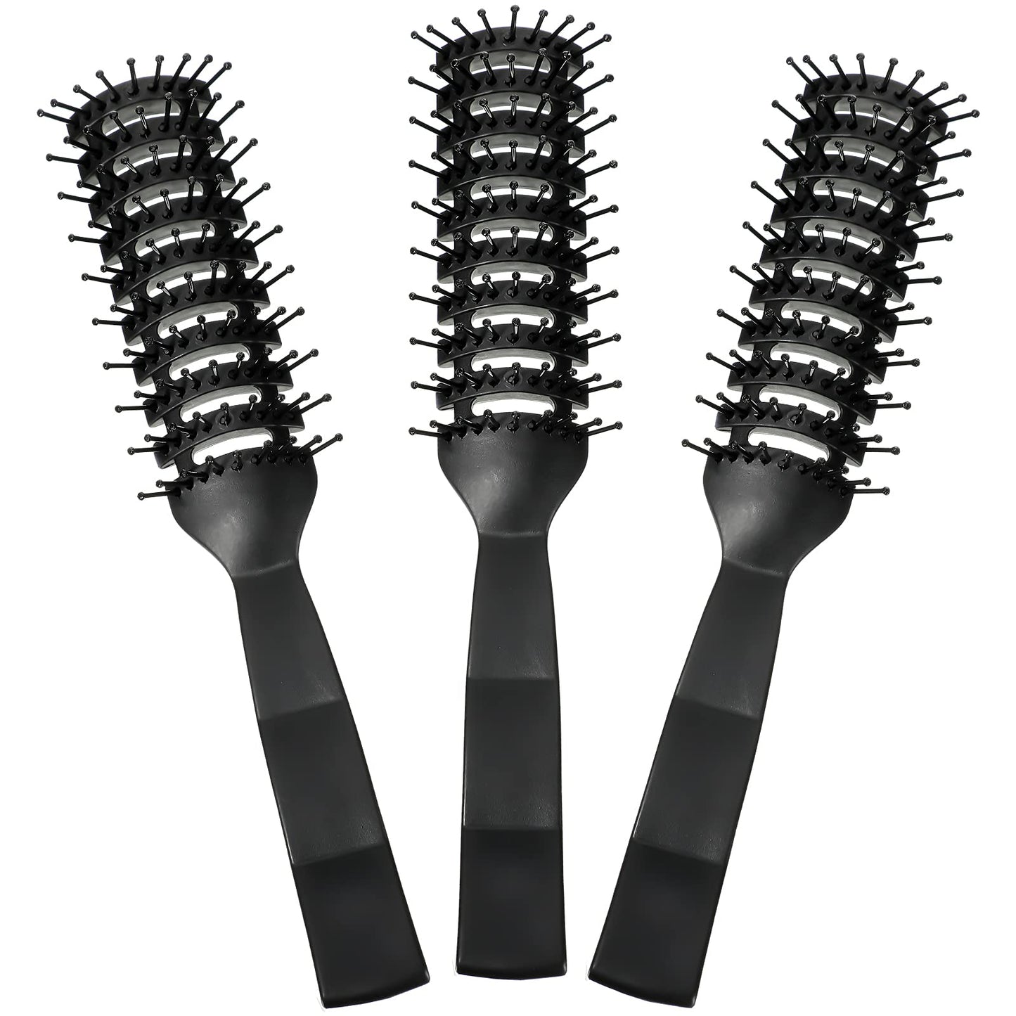 Patelai 3 Pieces Vent Hair Brush for Women Men Black Styling Hair Brush Anti Static Bristles for Wet Short Curly Straight Hair Blow Drying Quickly
