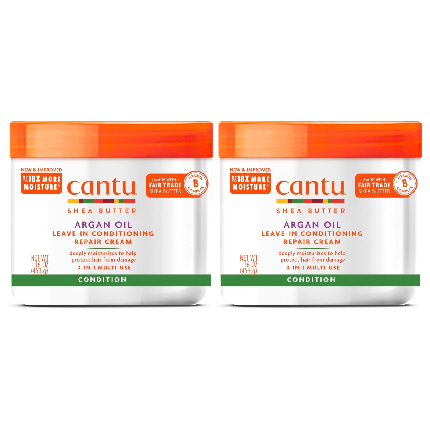 CANTU Leave-In Conditioning Repair Cream with Argan Oil, 16 oz (Pack of 2)