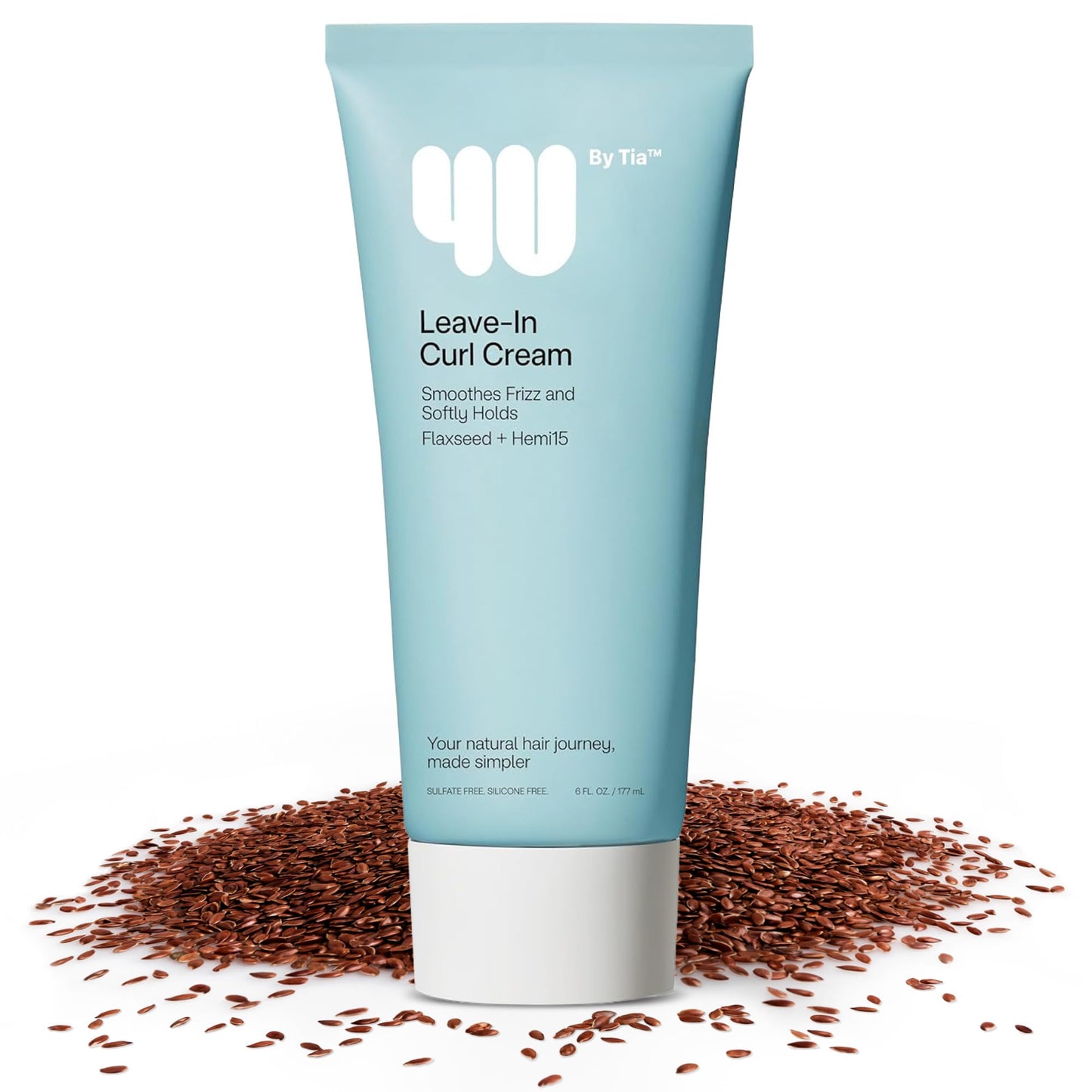 4U by Tia Leave-In Curl Defining Cream - Achieve Bouncy, Frizz-Free Curls - 3A-4C Hair Type Cream for Curly Hair with Natural Ingredients for Healthy Hair- w/Flaxseed and Hemi15, 6 fl oz