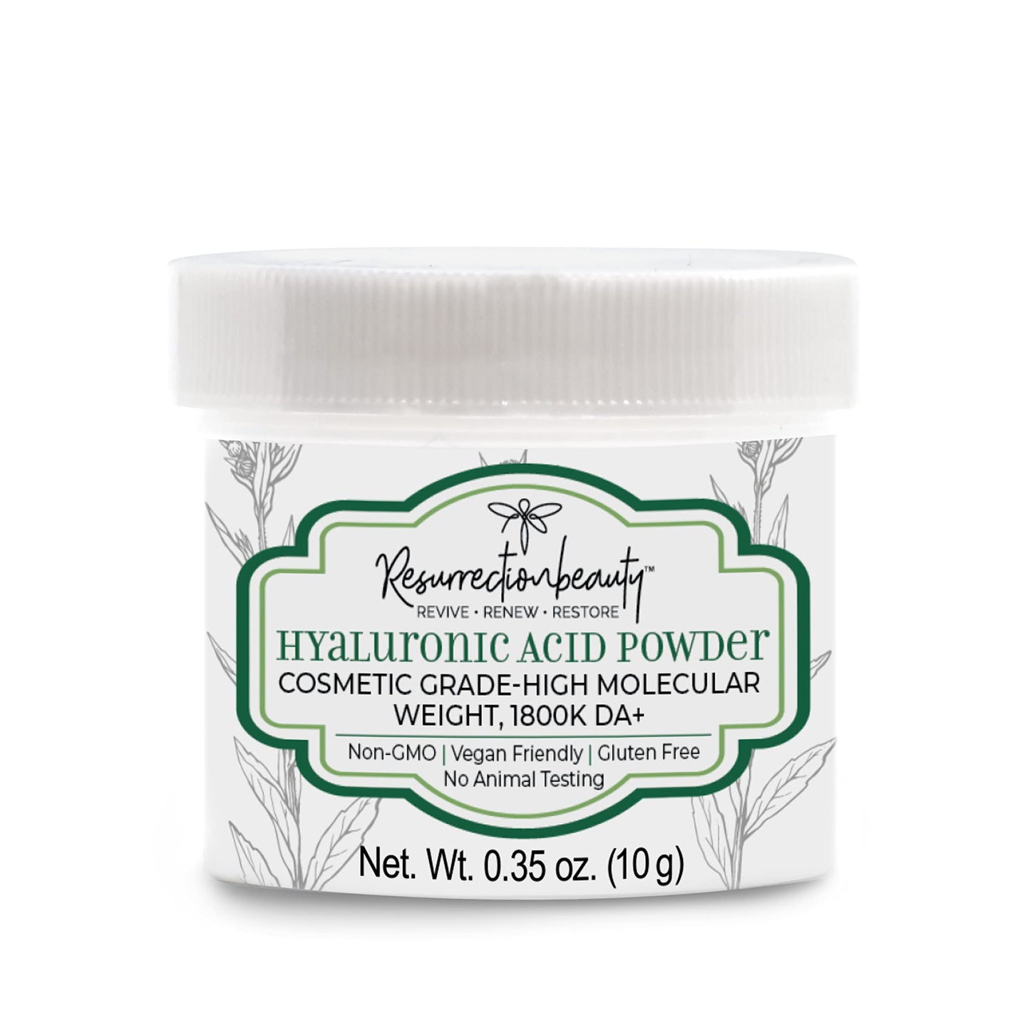 Pure Hyaluronic Acid Powder High Molecular Weight Sodium Hyaluronate to Make Your Own Premium Moisturizing Beauty Serum, Skincare Mask Treatment, Vitamin C Serums & DIY Facial Skin Care Products 10g