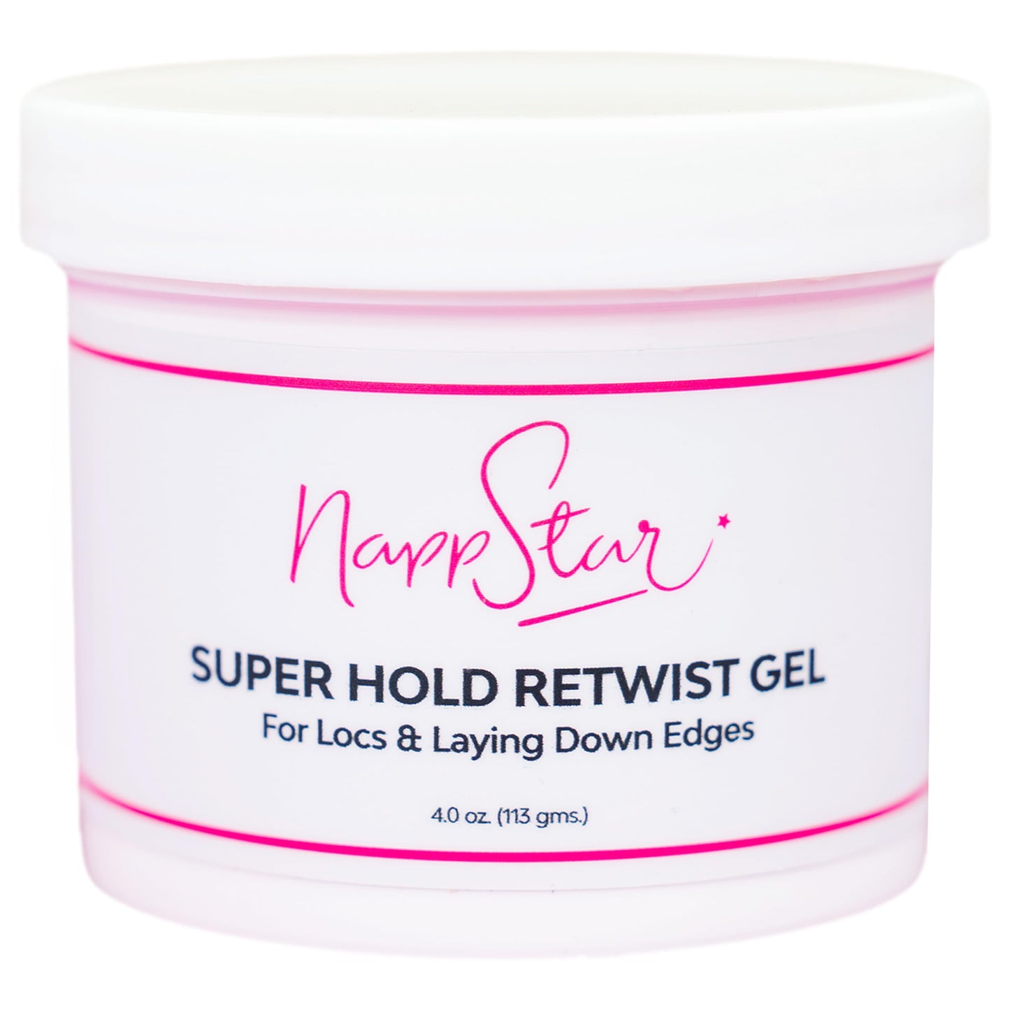 NappStar Super Hold Retwist Gel, Strong Hold for Locs and Edges, Non-Flaking, 4 Fl Oz