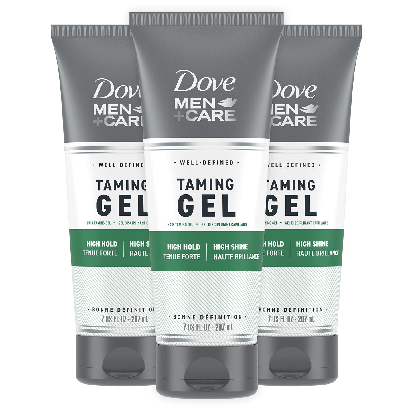 DOVE MEN + CARE Styling Gel for a Strong Hold Hair Taming Gel Hair Styling Product for Thicker and Healthier Looking Hair, 7 Fl oZ (Pack of 3)
