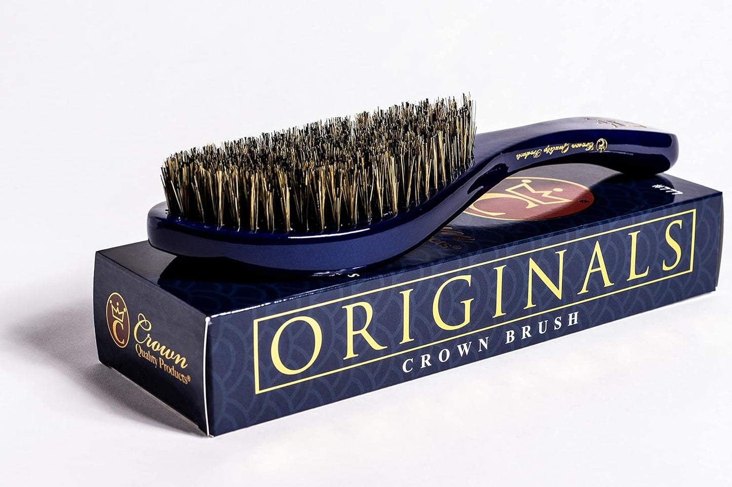 Crown Quality Products Original Contour 360 Wave Brush - MEDIUM (Royal Blue) Hairbrush