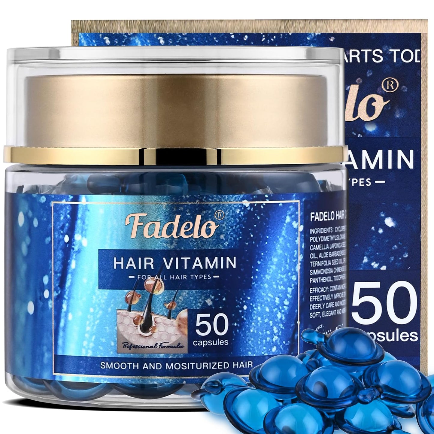 Hair Oil Capluse for Frizzy & Dry Hair, Keratin Styling with Argan, Jojoba & Avocado Oils - No Rinse Serum with Vitamin A C E and Pro B5