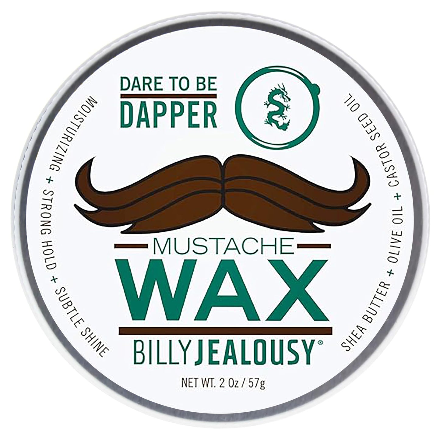 BILLY JEALOUSY Bulletproof Strong Hold Mustache Wax, Conditioning Travel-Friendly Styling Product with Woodsy Lavender, Tropical Fruit, and Oak Moss Scent, 2 Oz