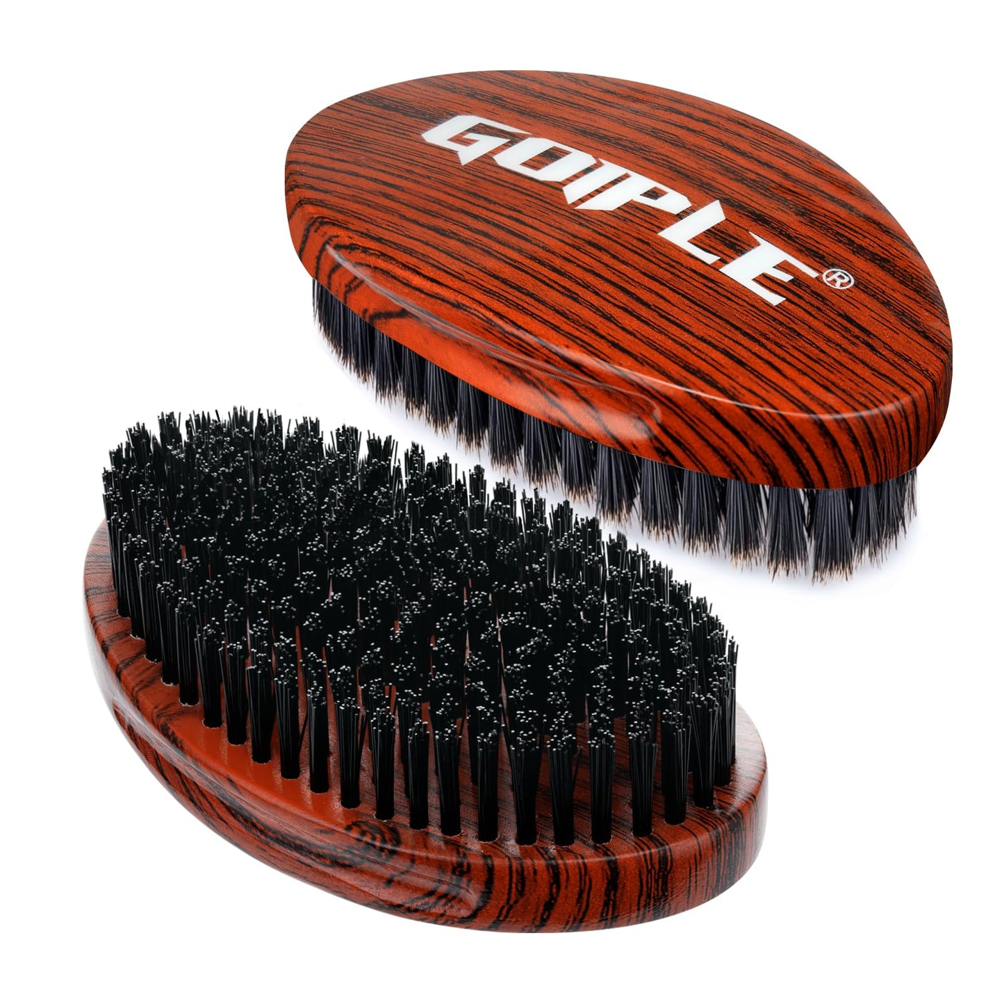 360 Curved Wave Brush For Men & Beard - Hard Palm Wave Hair Brushes Wave Styler Great for Wolfing - 360 Wolfin Pro Nylon Hard Bristle Brush for Barbers & Daily Use Idea for Black Hair (Red)