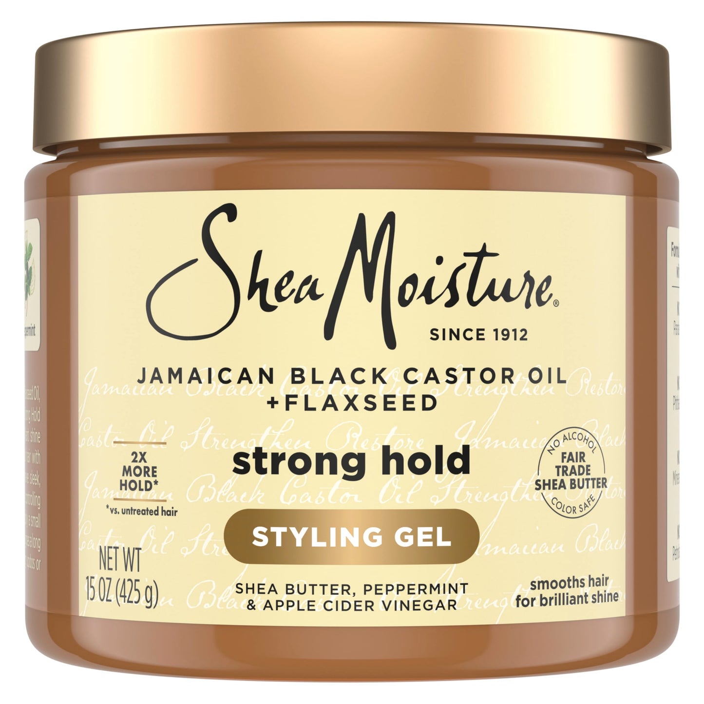 SheaMoisture Strong Hold Styling Gel+Flaxseed Jamaican Black Castor Oil Gives Controlled Style,AllDay Hold,Infused With Castor Seed Oil,SheaButter & Indulgent Scent ParabenFree AntiFrizz Hair Gel 15oz