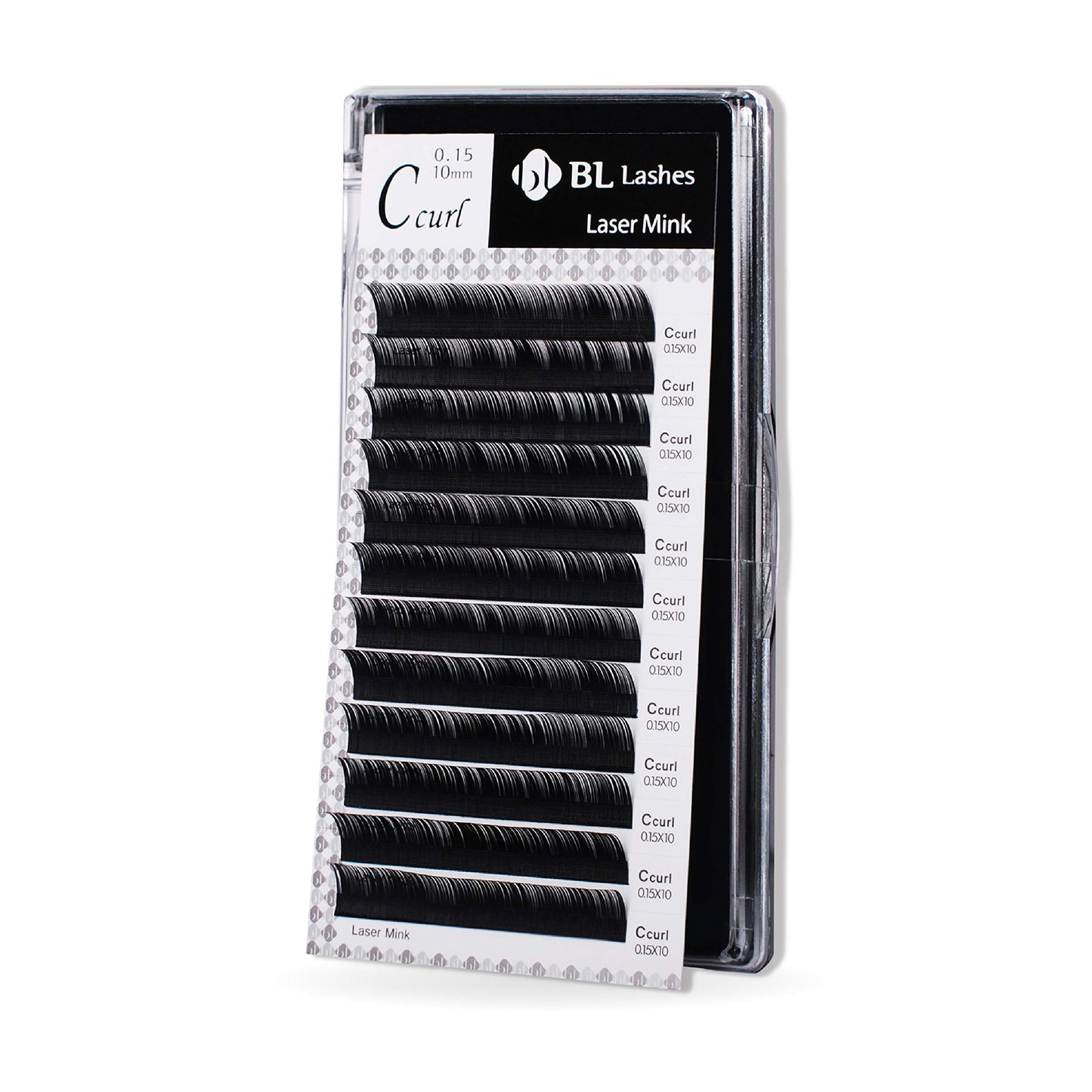 "BL BL Laser Mink Classic Synthetic Lashes, 0.15 Thickness, C Curl 9mm, Natural Semi Permanent Eyelashes, Longer-lasting Eyelash Extension Supplies"