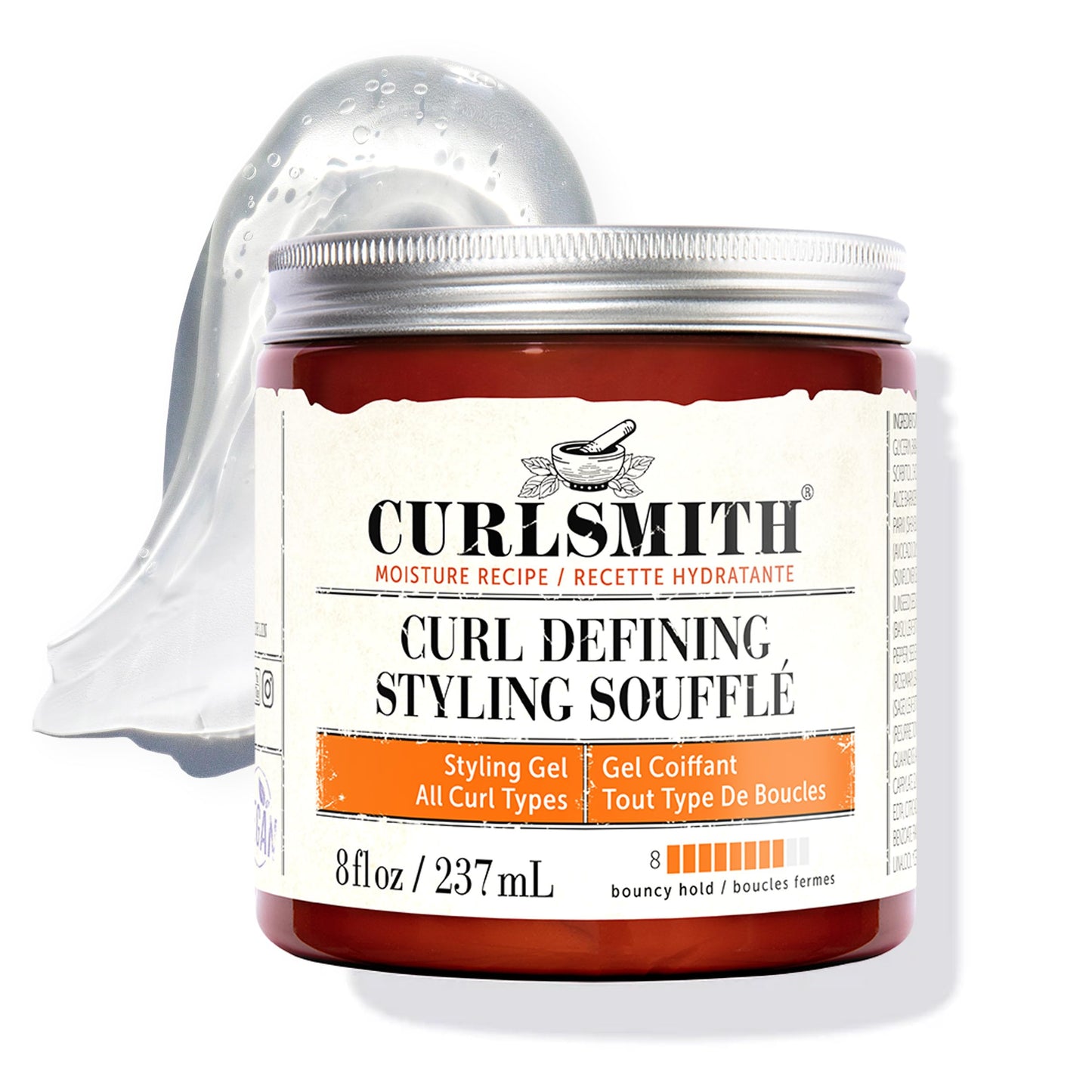 CURLSMITH Curl Defining Styling SoufflŽ - Vegan Medium Hold Styling Gel for Wavy, Curly and Coily Hair (8oz)