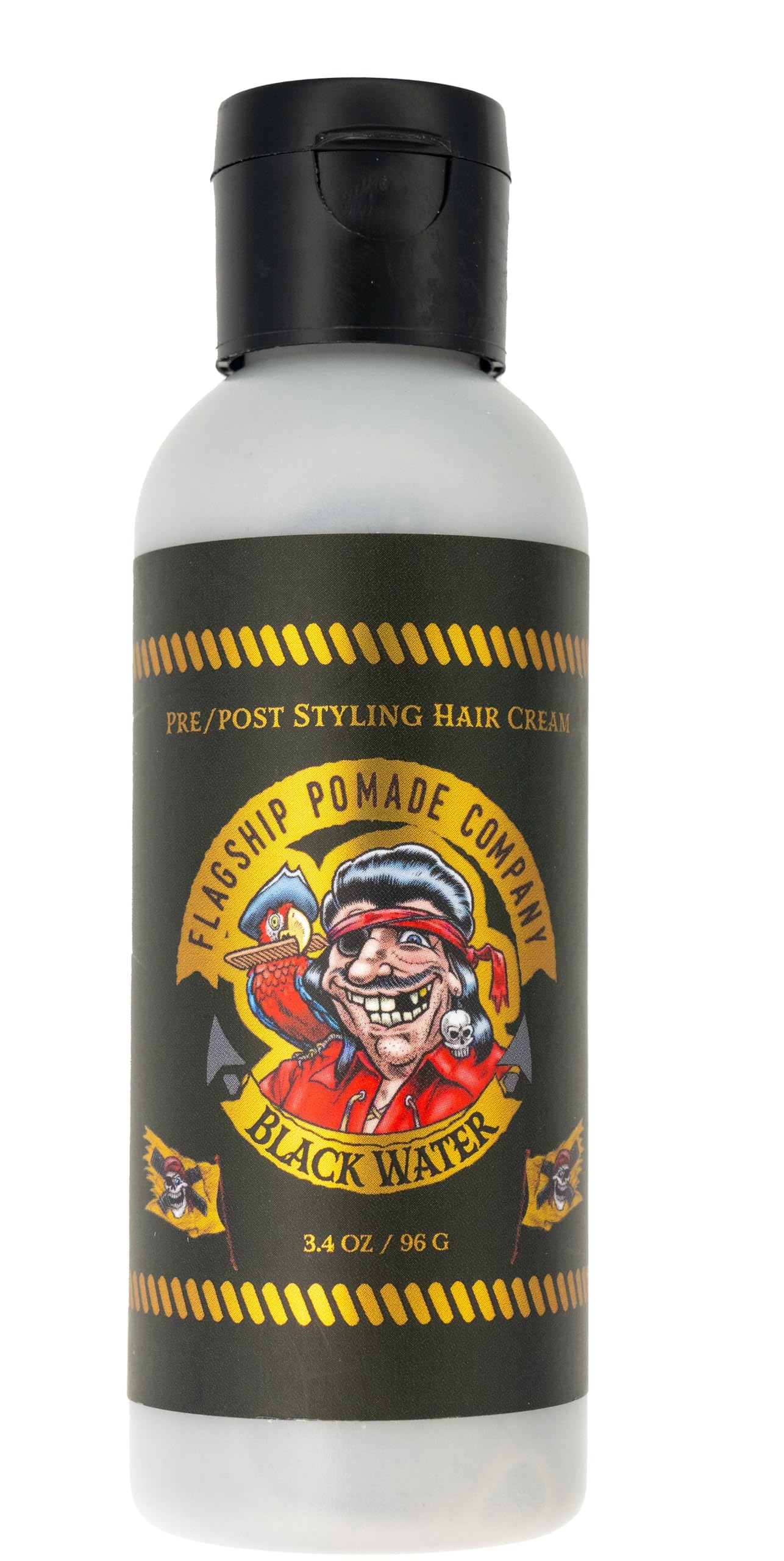 FLAGSHIP Black Water Hair Pomade for Men Pre-Styler & Styling Cream - Medium Hold, Low Shine, Matte Finish - Texturizing Liquid Pomade - Dark Tweed Scent 3.4 oz