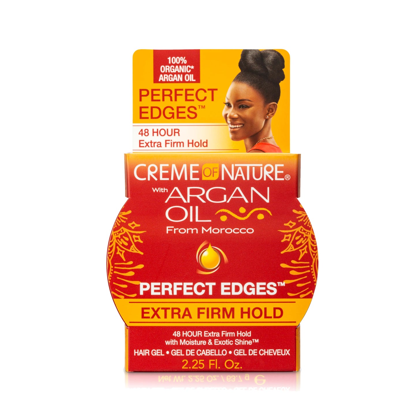 CREAM OF NATURE with Argan Oil From Morocco Perfect Edges Hair Gel, 24 Hour Hold with Moisture and Exotic Shine, Extra Firm Hold, 2.25 Oz (Pack of 1)