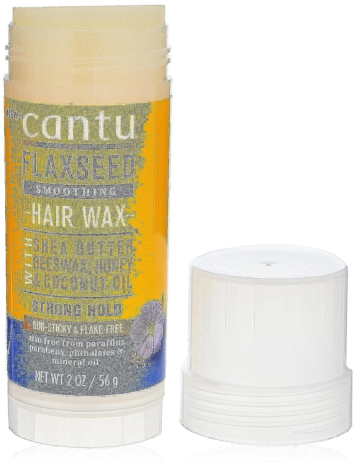 CANTU Flaxseed Smoothing Hair Wax with Shea Butter, Beeswax, Honey & Coconut Oil 2 oz