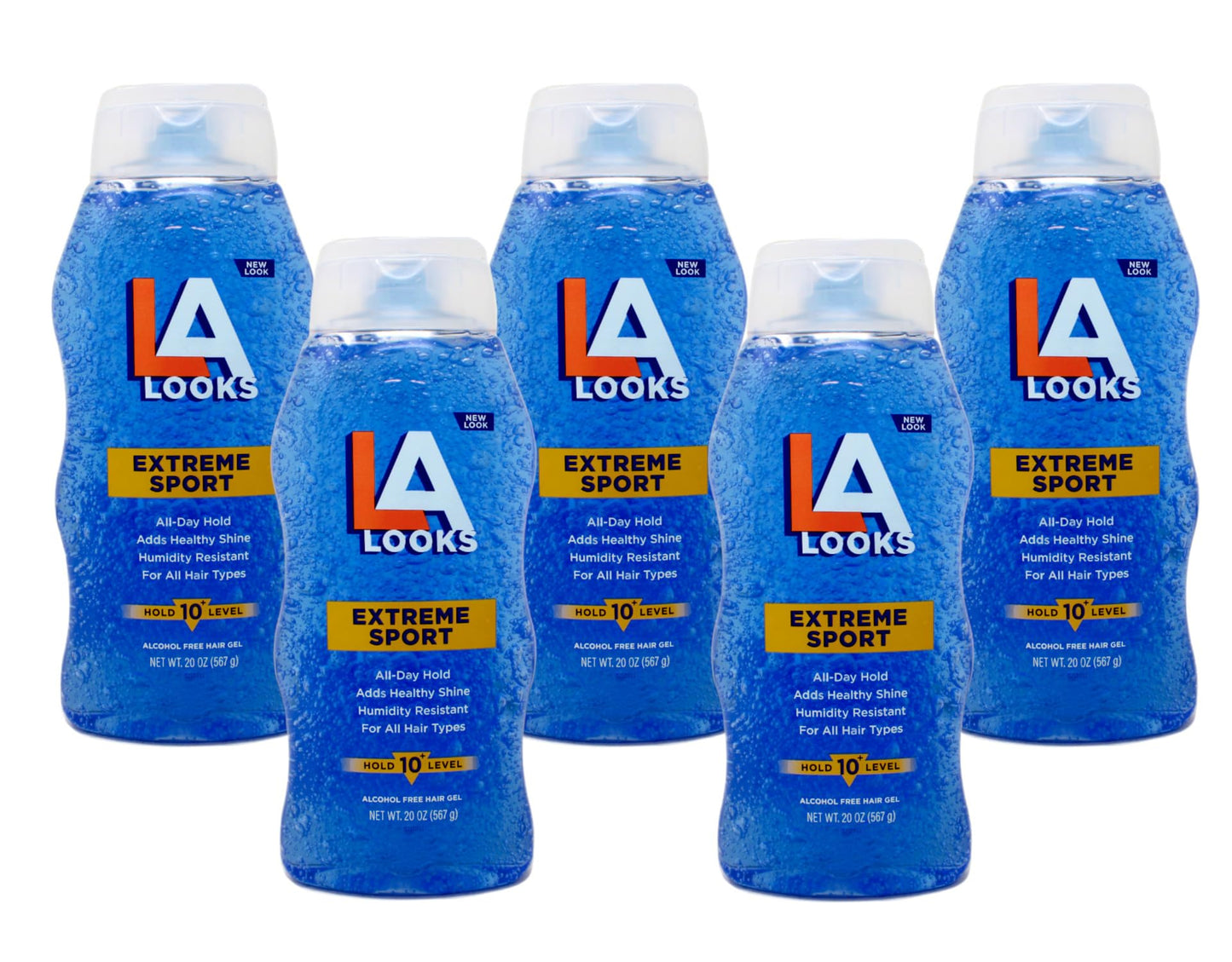 La Looks Gel #10 Extreme Sport Tri-Active Hold (Blue) 20 oz (Pack of 5)