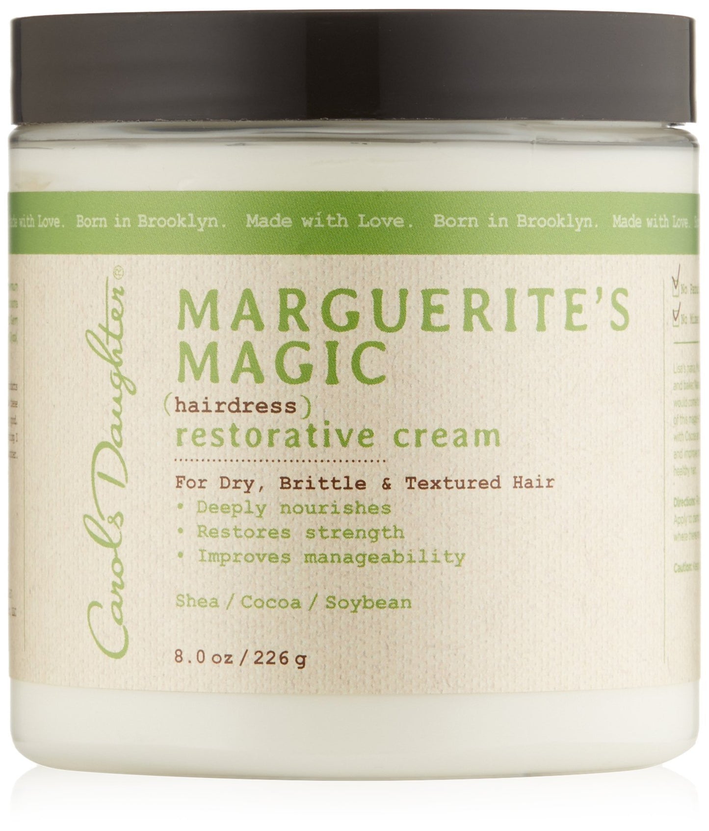 Carol's Daughter Marguerite's Magic Restorative Conditioning Cream for Thick Curly Natural Hair- Hair Moisturizer for Dry, Damaged Hair Made with Shea and Cocoa Butter, 8 oz