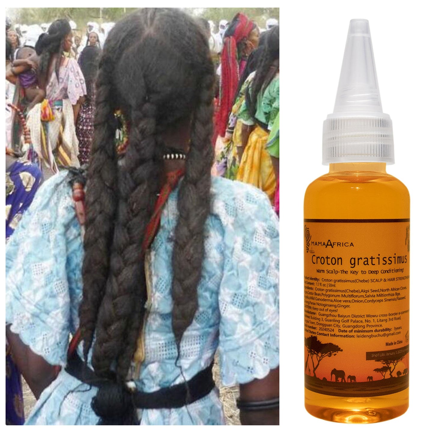 Warming Scalp & Hair Oil for Black Hair — Chebe Oil for 4B-4C Coily & Kinky Hair | Infused with West African Botanicals & 58% Castor Oil to Support a Healthy Scalp & Fuller-Looking Hair