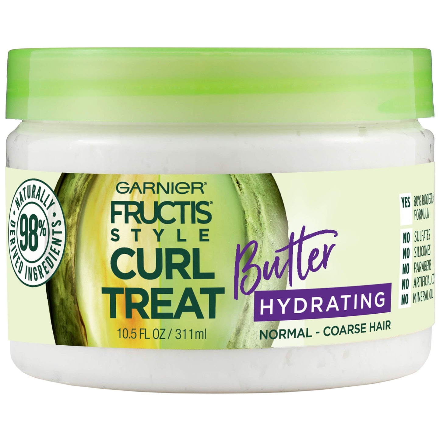 GARNIER Fructis Style Curl Treat Hydrating Butter for Normal to Coarse Curly Hair, 10.5 Ounce Jar