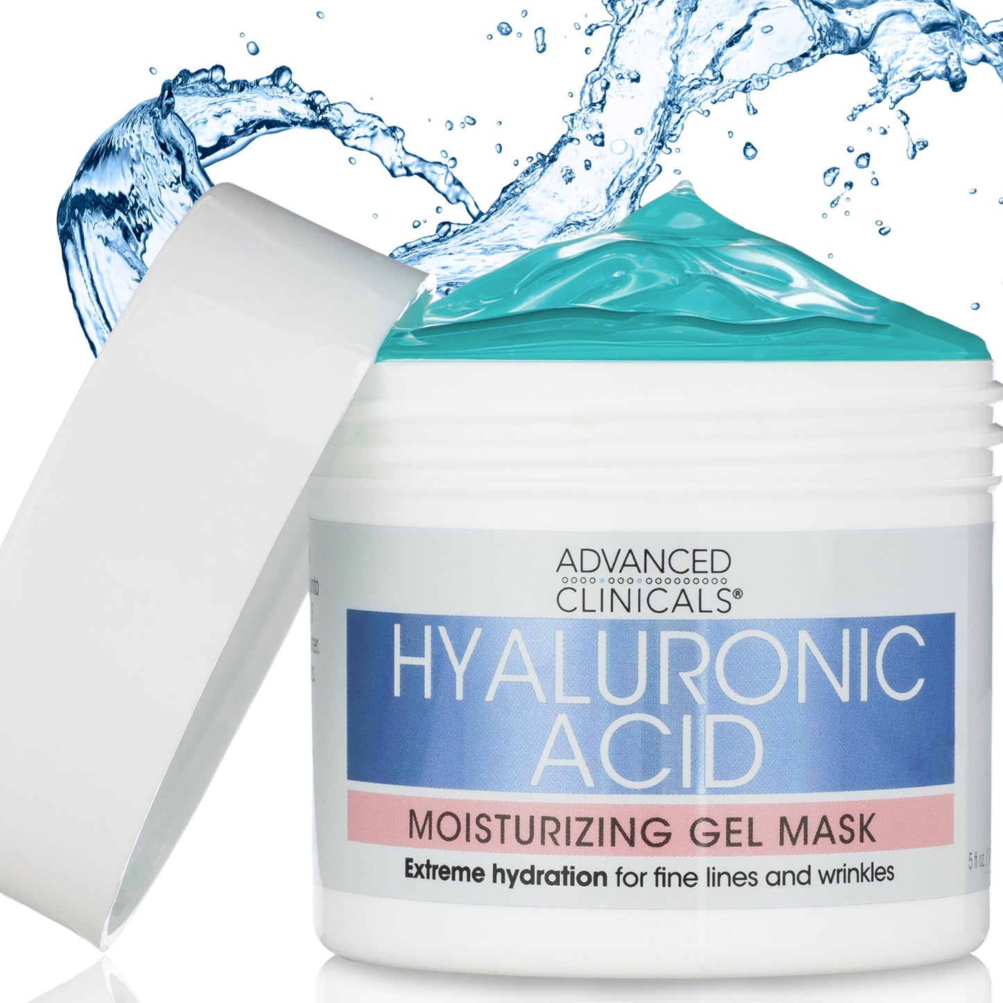 ADVANCED CLINICALS Hyaluronic Acid Gel Facial Mask Skin Care Treatment, Brightening, Hydrating Anti Aging Face Mask & Moisturizer Helps Transform Dry Skin W/Collagen, Chamomile, & Aloe Vera, 5 Fl Oz