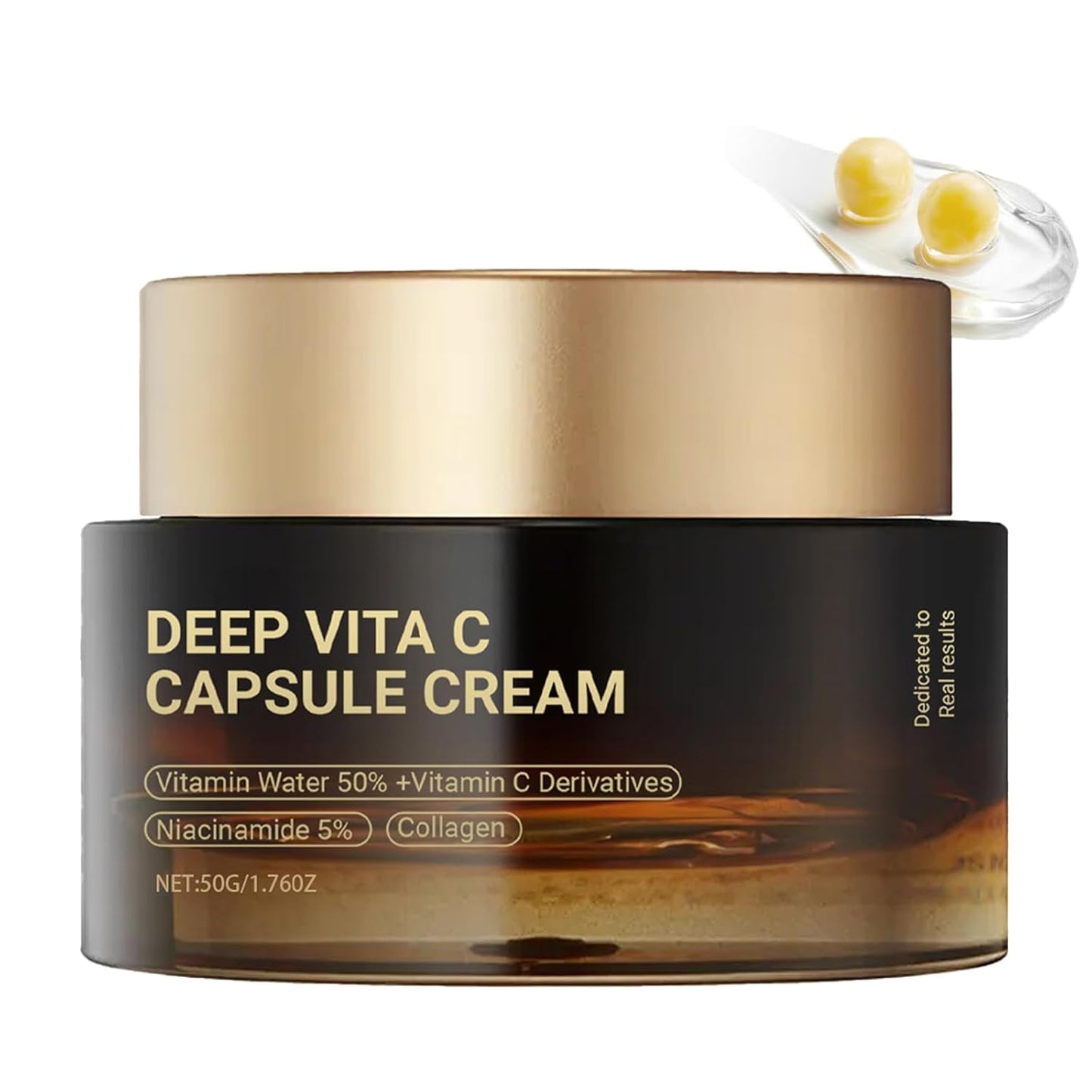 Deep Vita C Capsule Cream, Anti Wrinkles Moisturizer Cream for Face, Firming & Repairing Skin, Exfoliates Skin & Shrinks Pores, Daily Skin Care