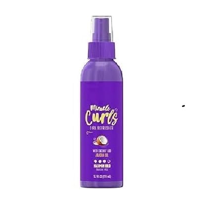 Newly Miracle Curls Curl Refresher Spray Gel, Max Hold, for All Hair Types 5.7 fl oz (1 Pack, Packaging May Vary)